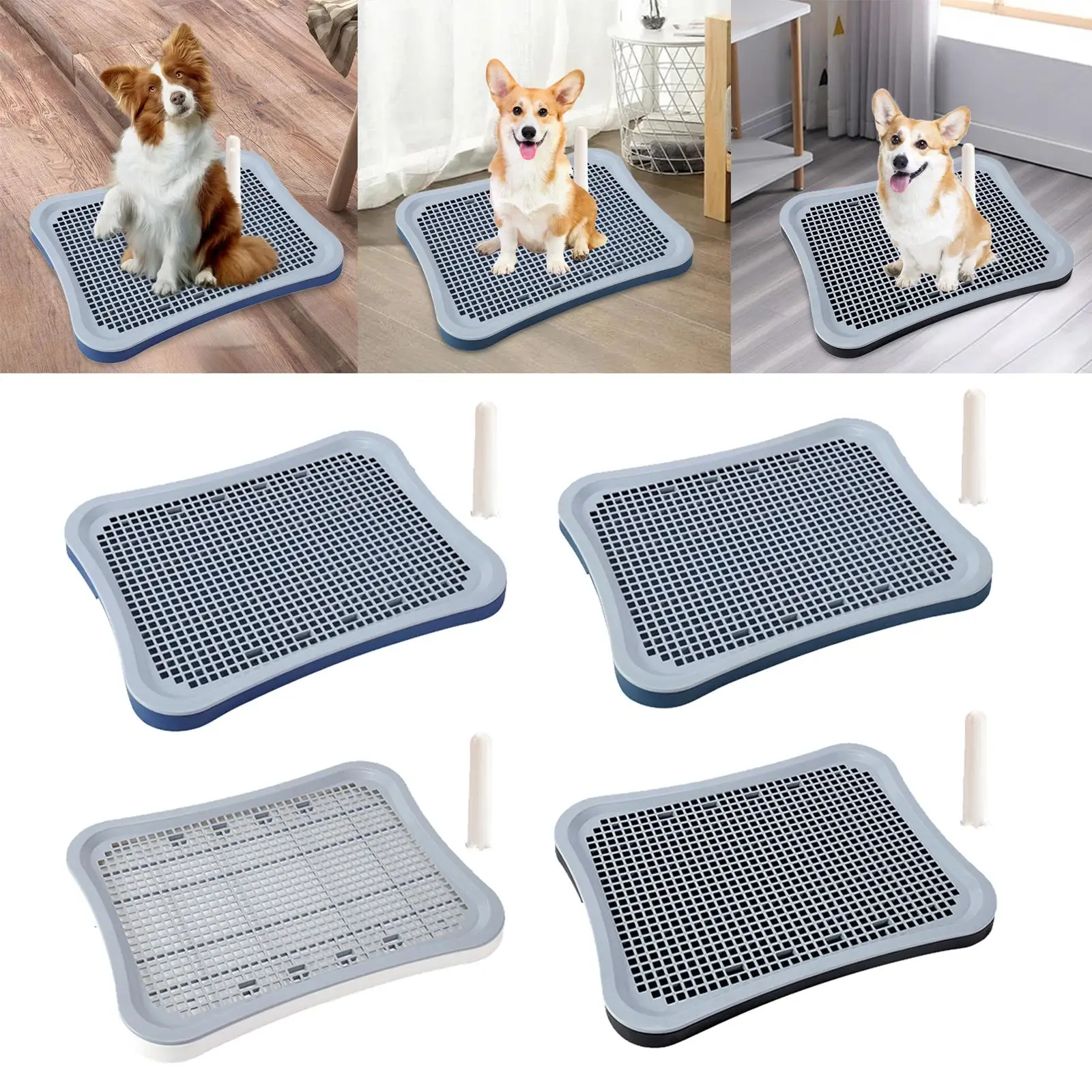 Pet Toilet Easy to Clean Litter Bedding Box Urinal Detachable Mesh Grids Bedpan Pee Pad Holder for Bunny Pets Accessories Kitten