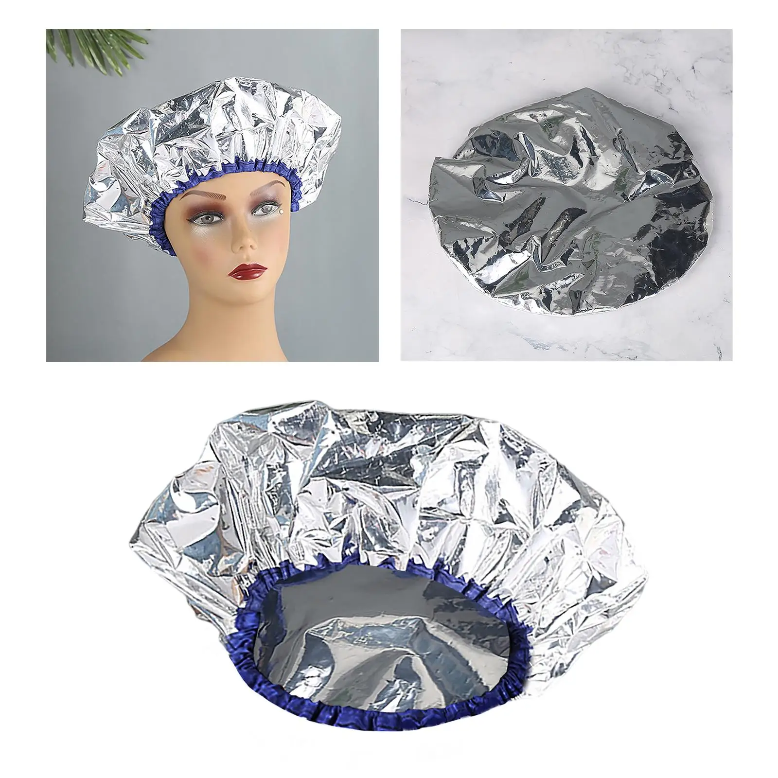 10 Pieces Heat Insulation Tin Foil Hat Professional Deep Conditioning Waterproof Elastic Shower Caps for Home Hair Salon Women