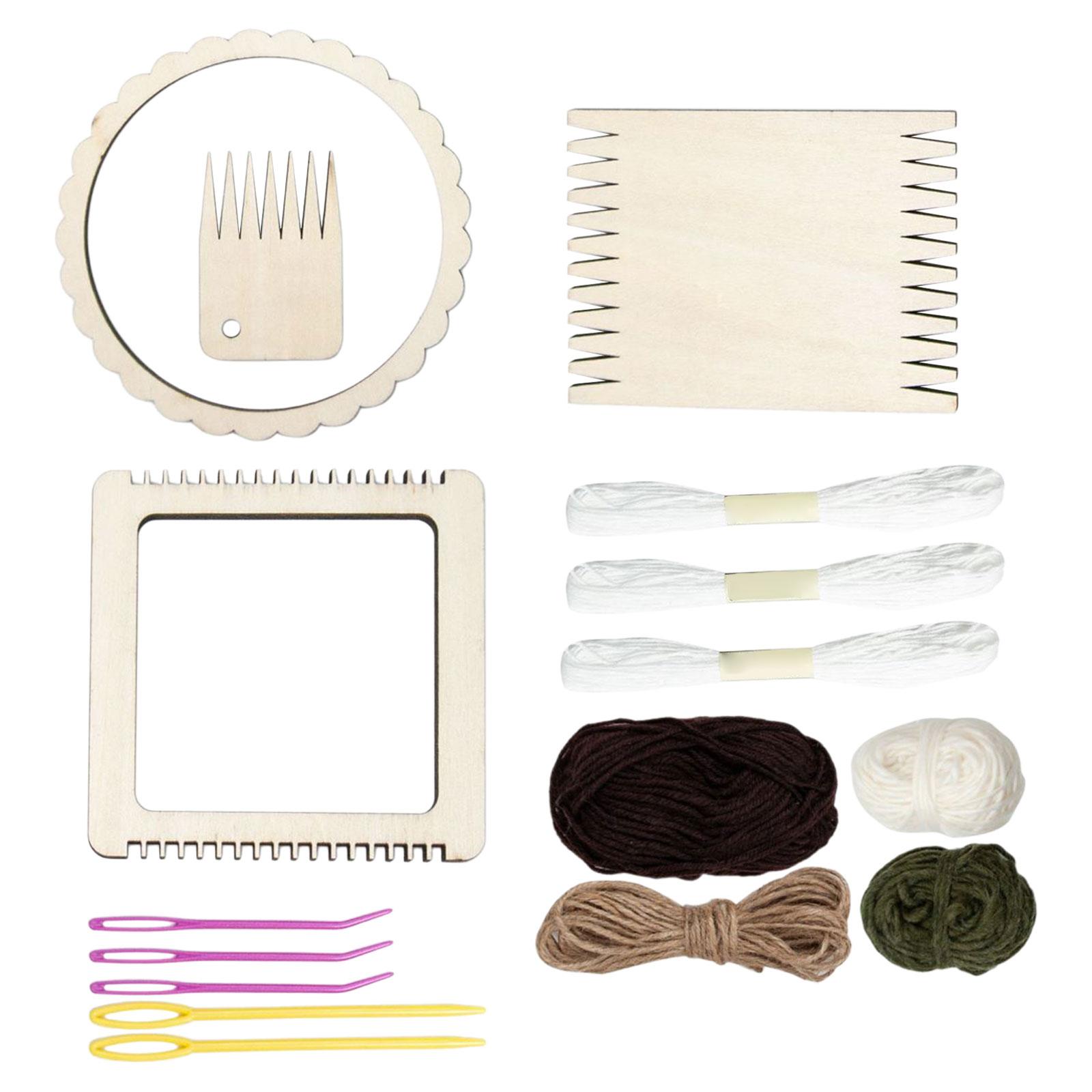 Wooden Weaving Loom Kit Weave Board with Weaving Comb Needle DIY Wooden DIY Weaving Loom Kit weaving loom Set for Kids Adults