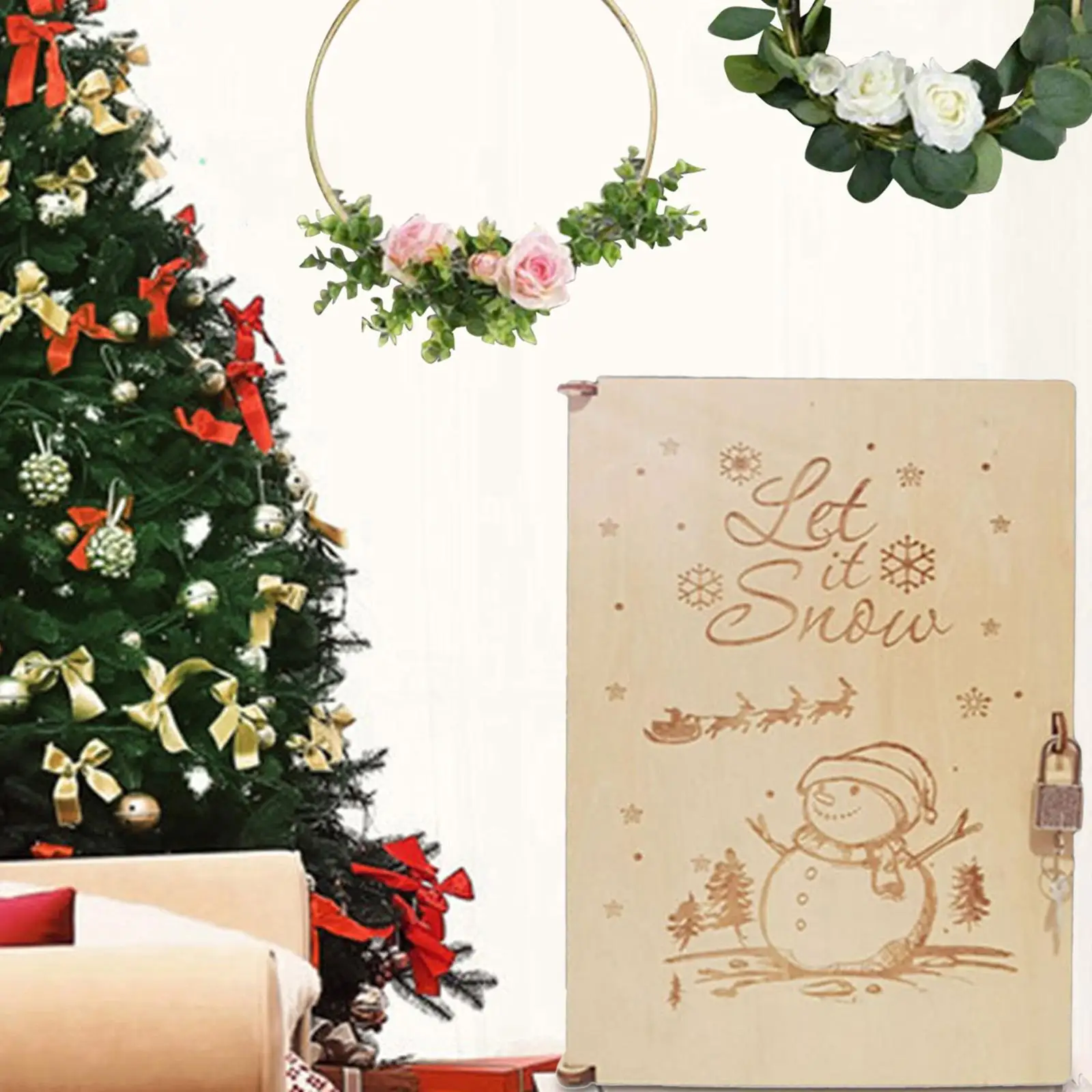 Unfinished Wood Advent Calendar with 24 Drawers Home Decoration Desktop Crafts Fill Small Gifts for Party Christmas