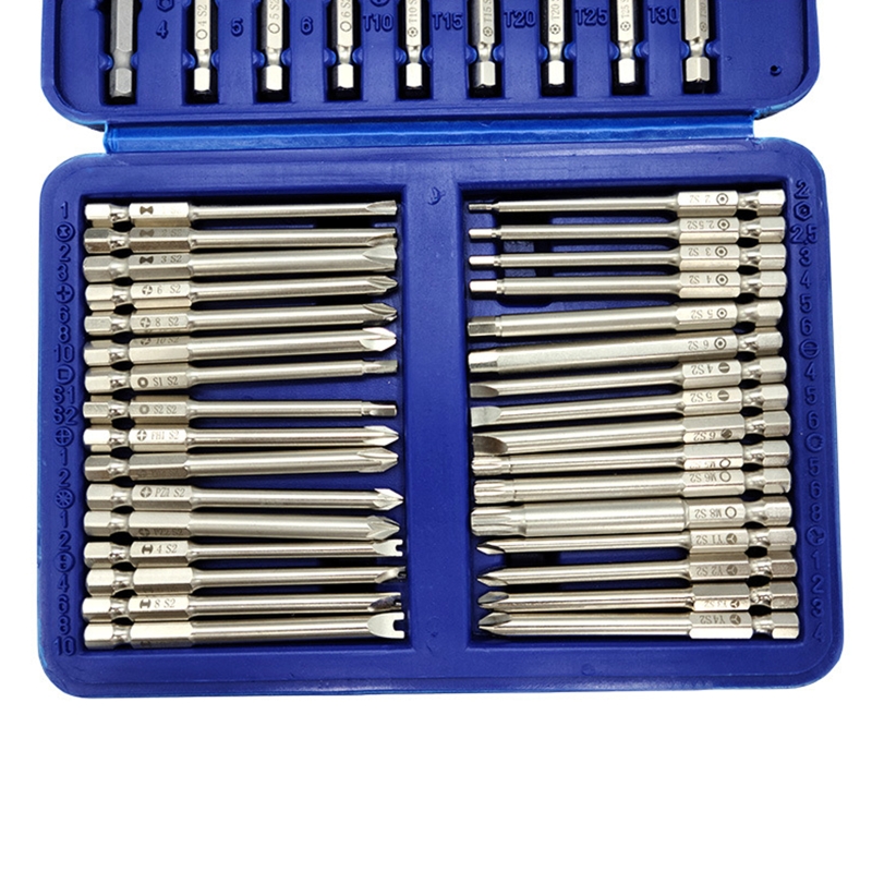 50 Stück für extra lange Schrauben dreher Set Torx Sicherheit lange Schrauben dreher Bits Magnet bohrer Set U-förmig flach zur Reparatur – Detail 3