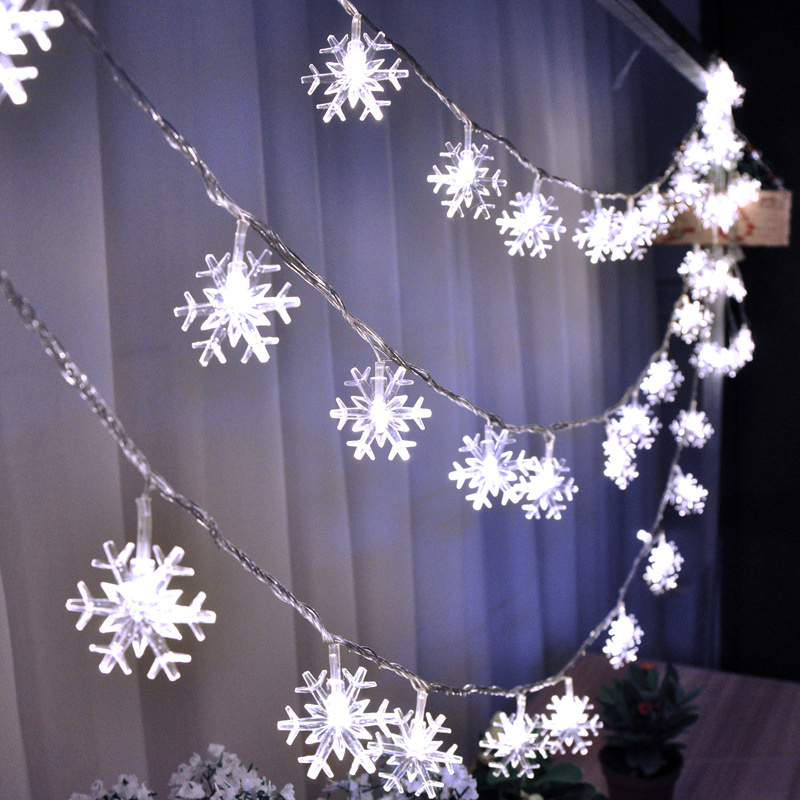 Christmas Snowflake String Lights LED Fairy Lights USB/Battery Powered Garland 2024 New Year's Wedding Party Xmas Decorations