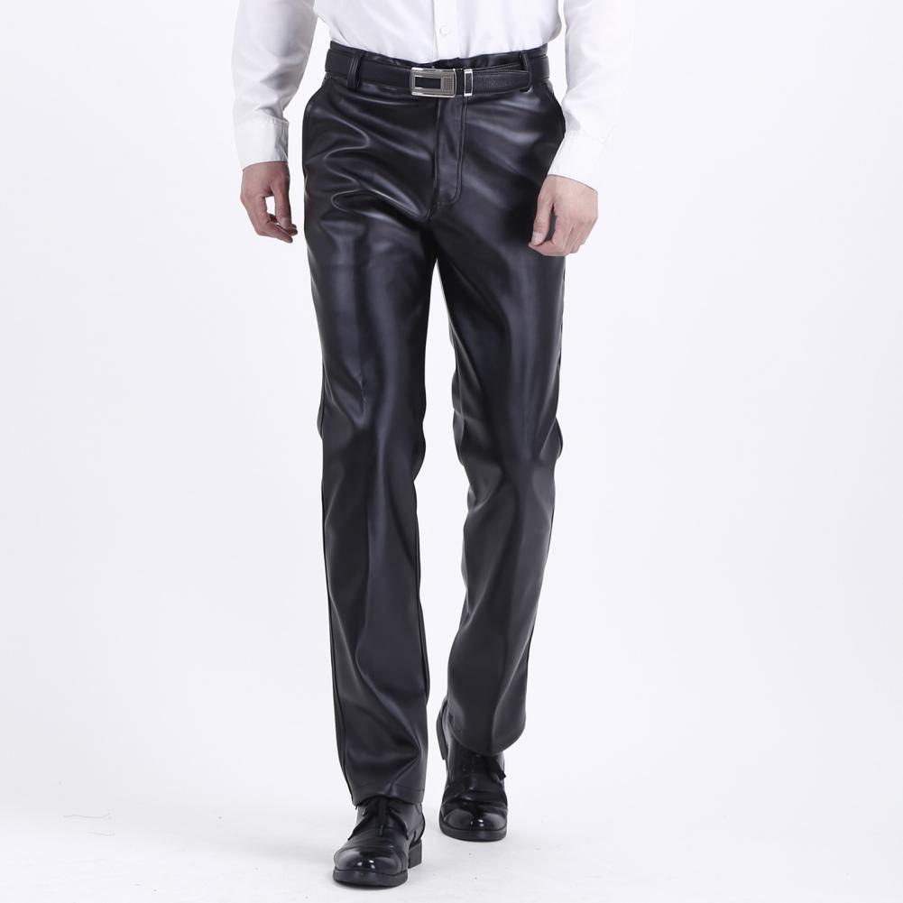 Description Picture 5 of itemHigh-quality Fabric Men Trousers Solid Color Men Trousers Fashionable Men's Spring Autumn Pants High Waist Zipper Closure