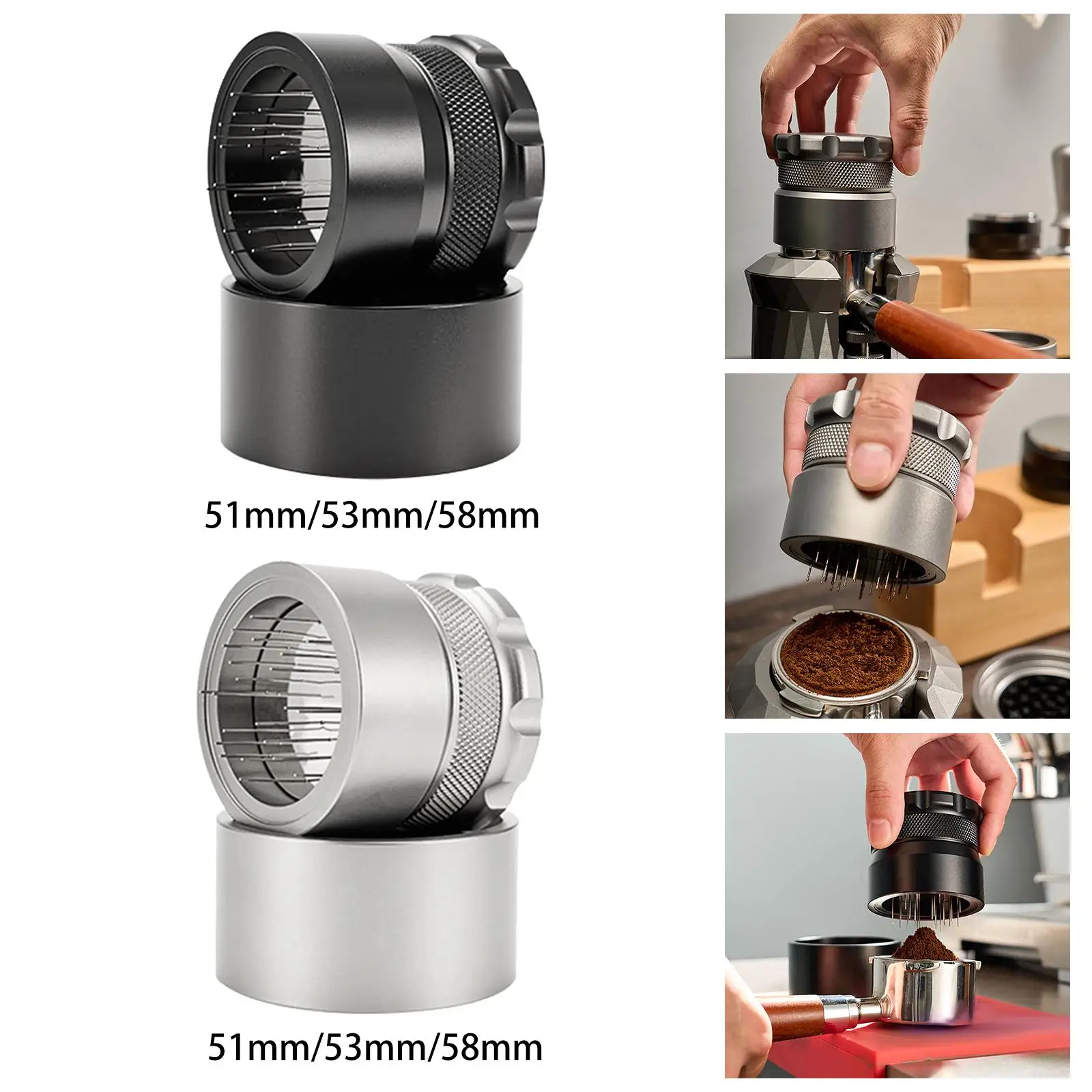 Double Side Professional Espresso Stirrer Hand Distribution Tool Coffee Distributor Tamper Leveler Tools for Barista Shop