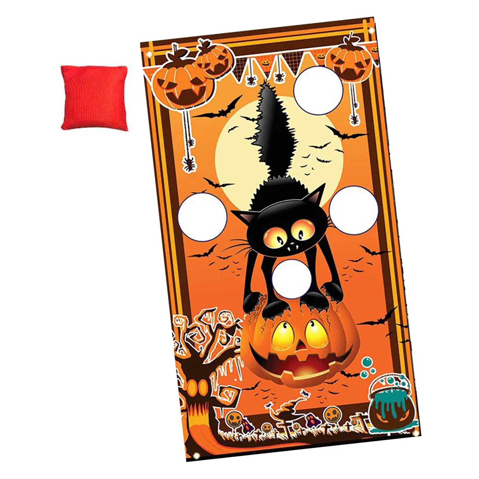 Halloween Toss Game Family Gathering Favors Toys Throwing Game Banner Kit for Yard