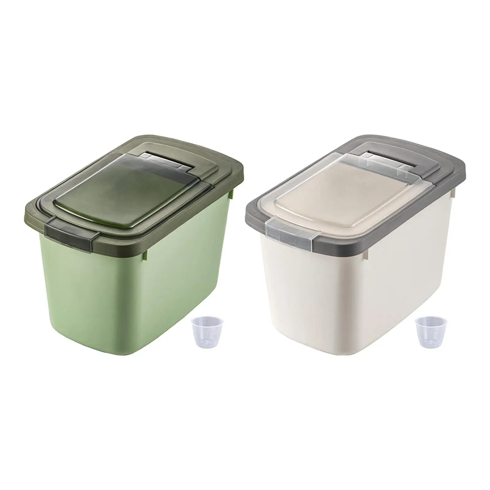 Cereal Rice Food Storage Container with Measuring Cup Pet Food Storage Box for Pet Food Flour Cat Dog Food Soybeans Bread