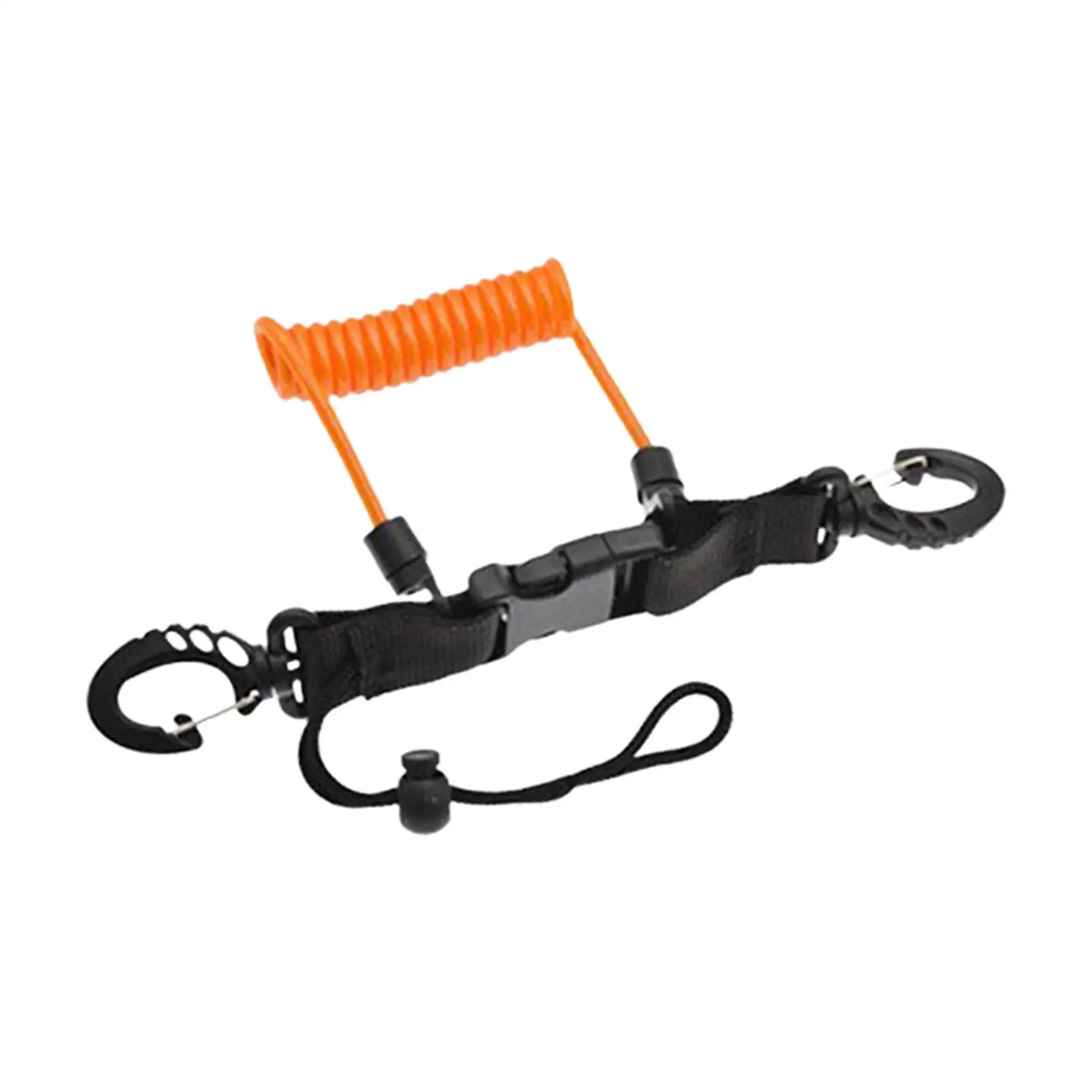 Scuba Diving Coil Lanyard Camera Coil Lanyard with Clips Straps Spring Coiled Lanyard Underwater Diving Tool for Water Sports