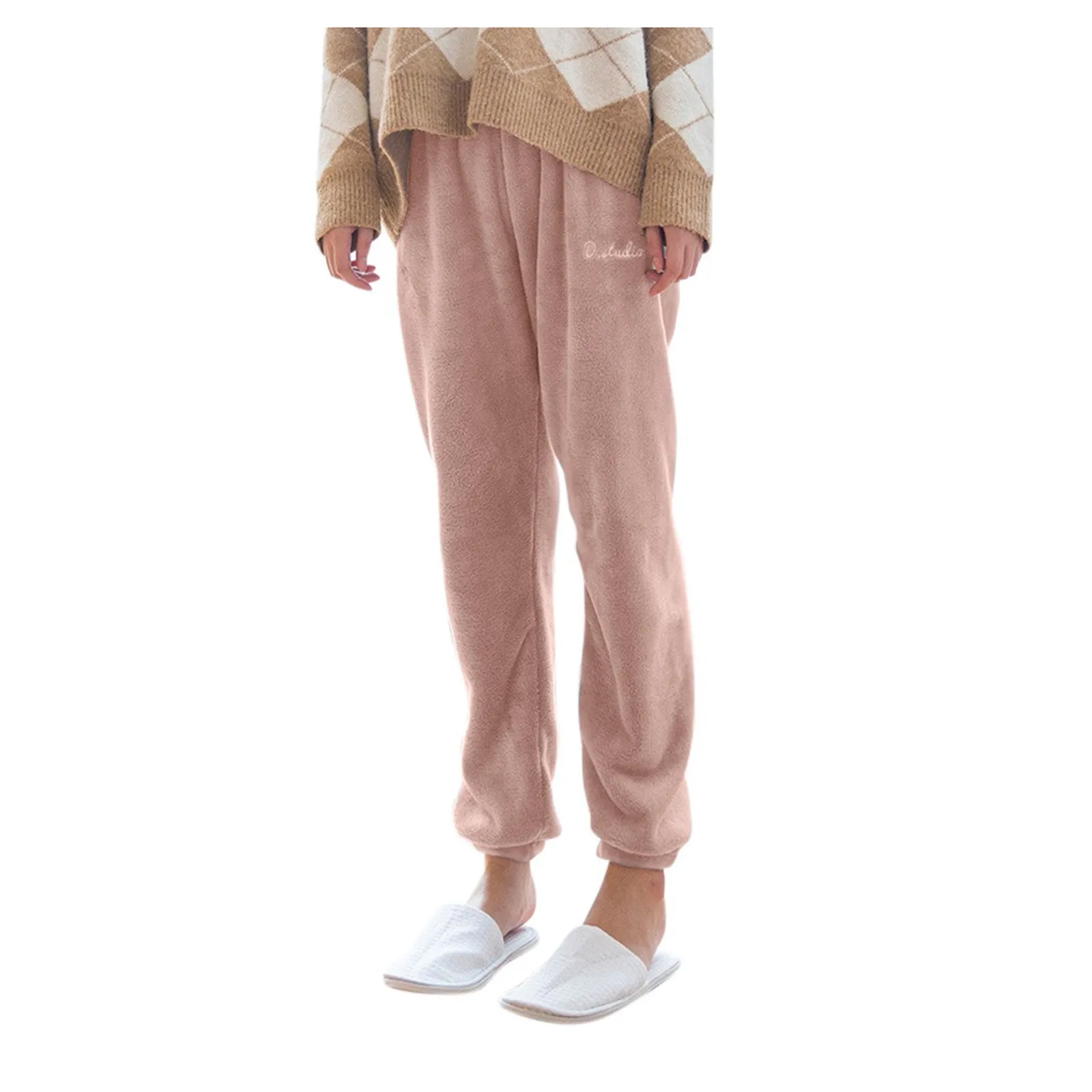 Fluffy Soft Sleep Bottoms Women Winter Full Length Pajama Pants