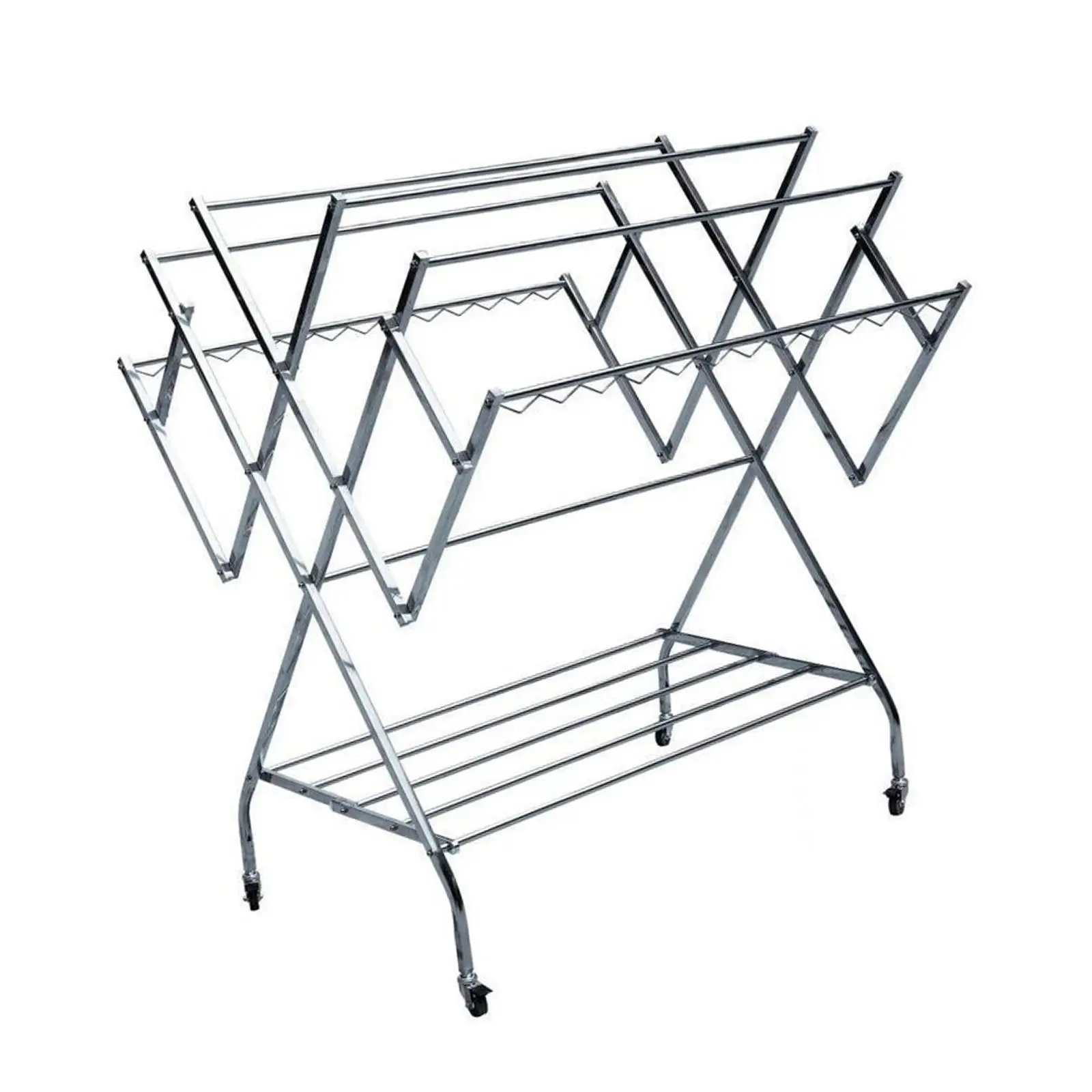 Folding Clothes Drying Rack Indoor and Outdoor Drying Poles for Socks Quilts