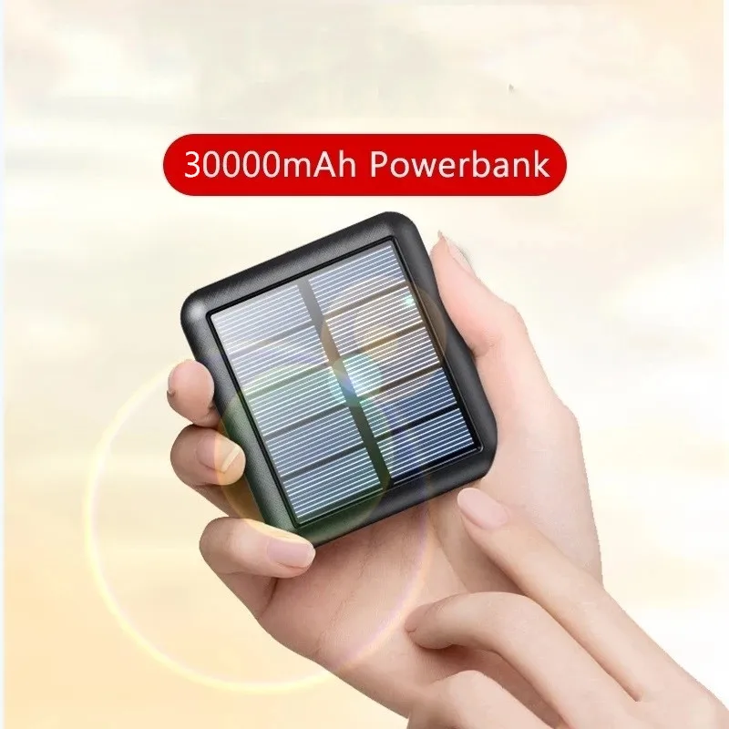 30000mAh Mini Solar Power Bank Portable External Battery Charger Powerbank for iPhone 12Pro Huawei Samsung Xiaomi Mini Poverbank 65w power bank