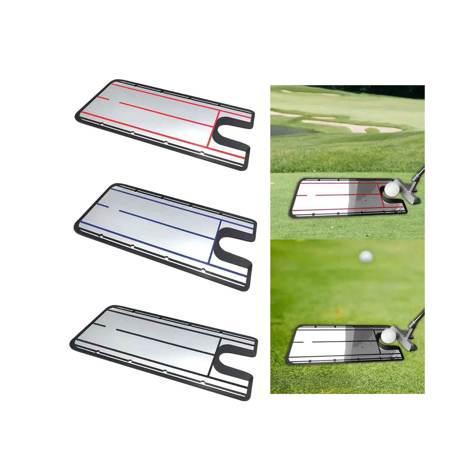 Golf Putting Alignment Mirror Teaching Equipment Golf Trainer Durable