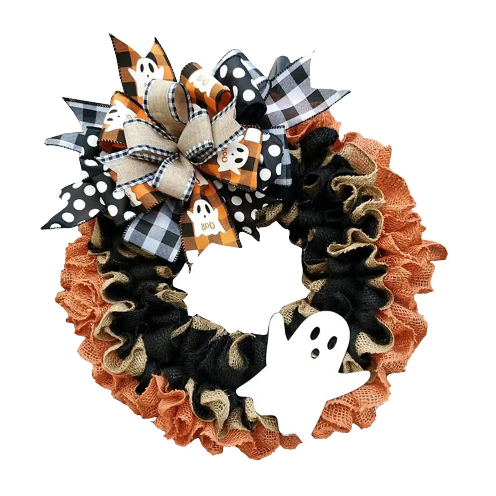 Halloween Wreath Gorgeous Eye Catching Indoor Outdoor Halloween Wreath with Ghost for Wedding Yard Easter Decoration Holiday