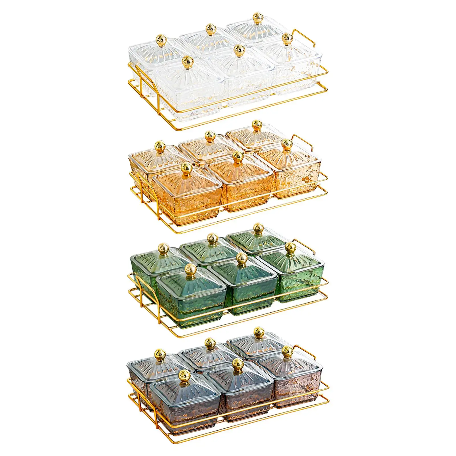 Serving Tray Nordic with Lids and Rack Cookies Jar Seasoning Jar Condiment Tray for Dining Room Home Fruit Seasoning