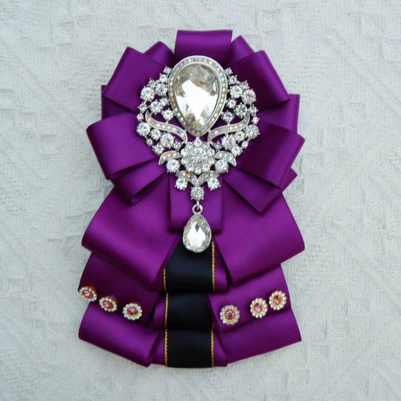 Handgefertigtes Herren-Hochzeits-Fliege-Set mit originellem Schmuck, britischer koreanischer Business-Anzug, Hemd, Strass-Kragen, Blumen-Taschen-Handtuchnadeln – Detail 6