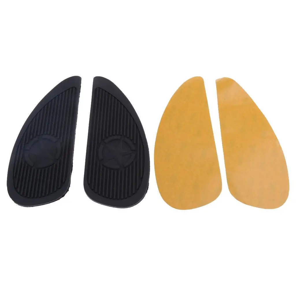 Black Rubber Fuel Tanks Traction Pads Insulation  For  Motorcycle