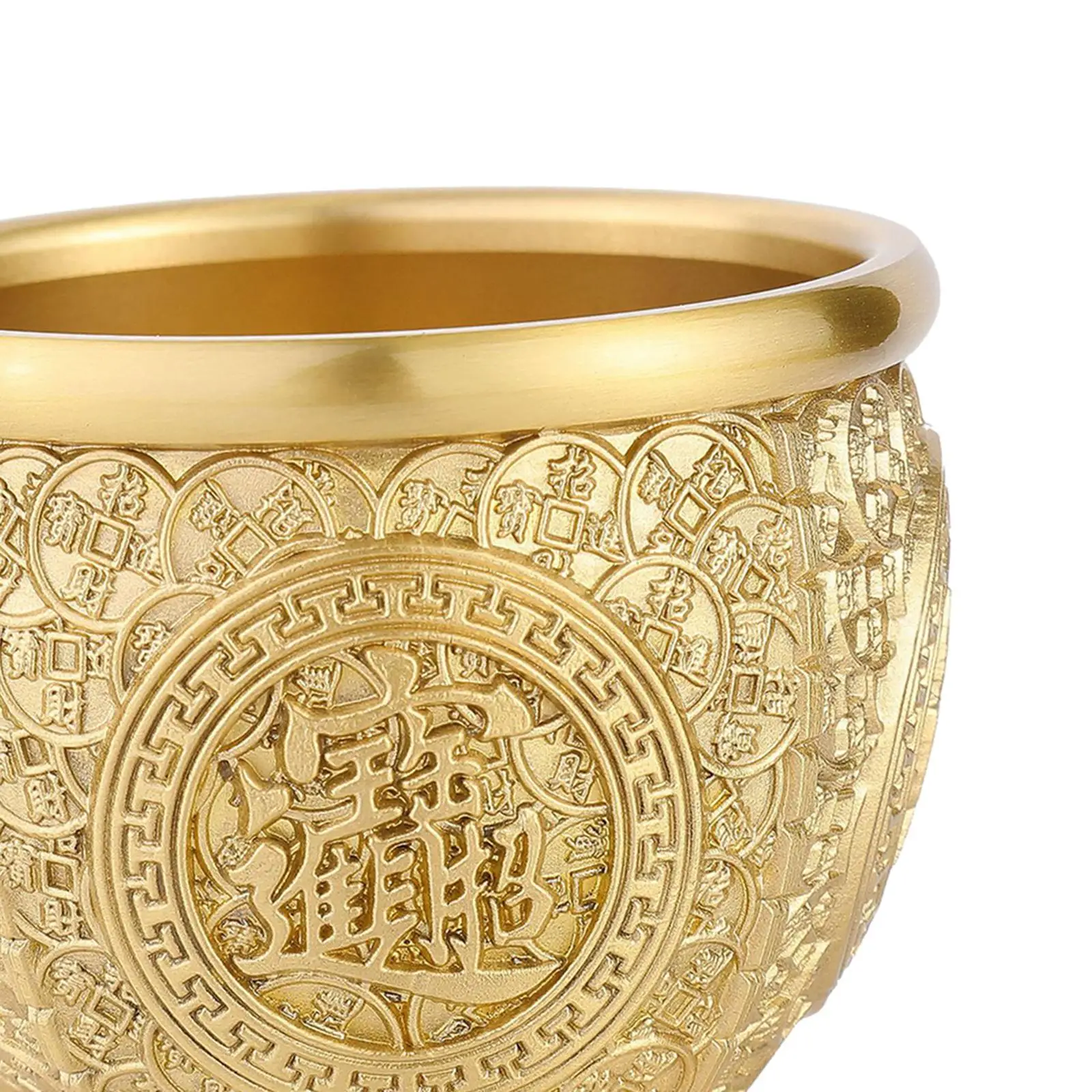 Creative Brass Feng Shui Bowl Folk Luck Statue Sculpture Treasure Bowl for Home Cabinets Office Ornament Housewarming Gift