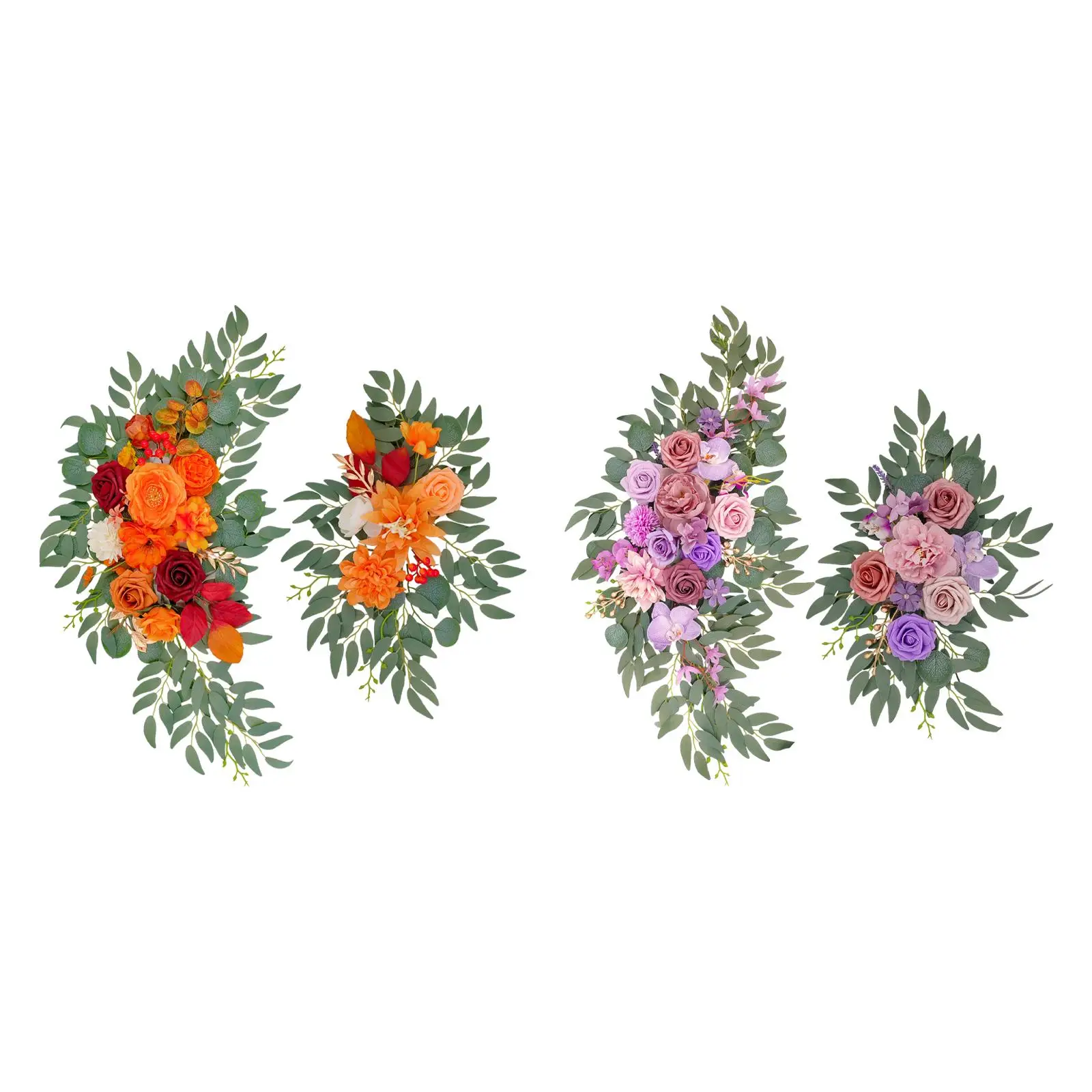 2x Wedding Arch Flowers Artificial Floral Swag Eucalyptus Leaves Wedding Wreath