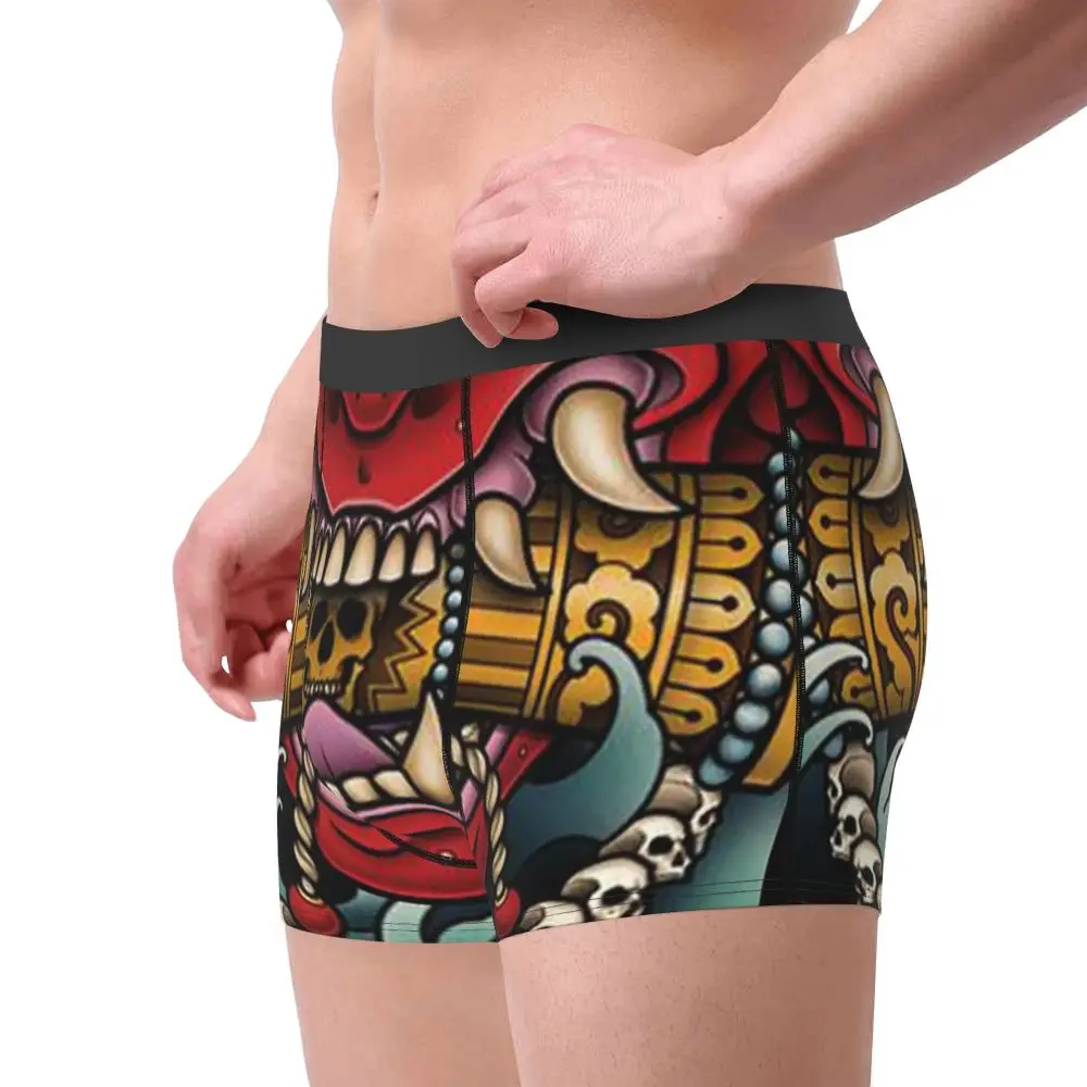 Samurai Men Underwear Oni Japan Demon Boxer Briefs Shorts Panties Humor Mid Waist Underpants for Homme S-XXL designer boxer shorts