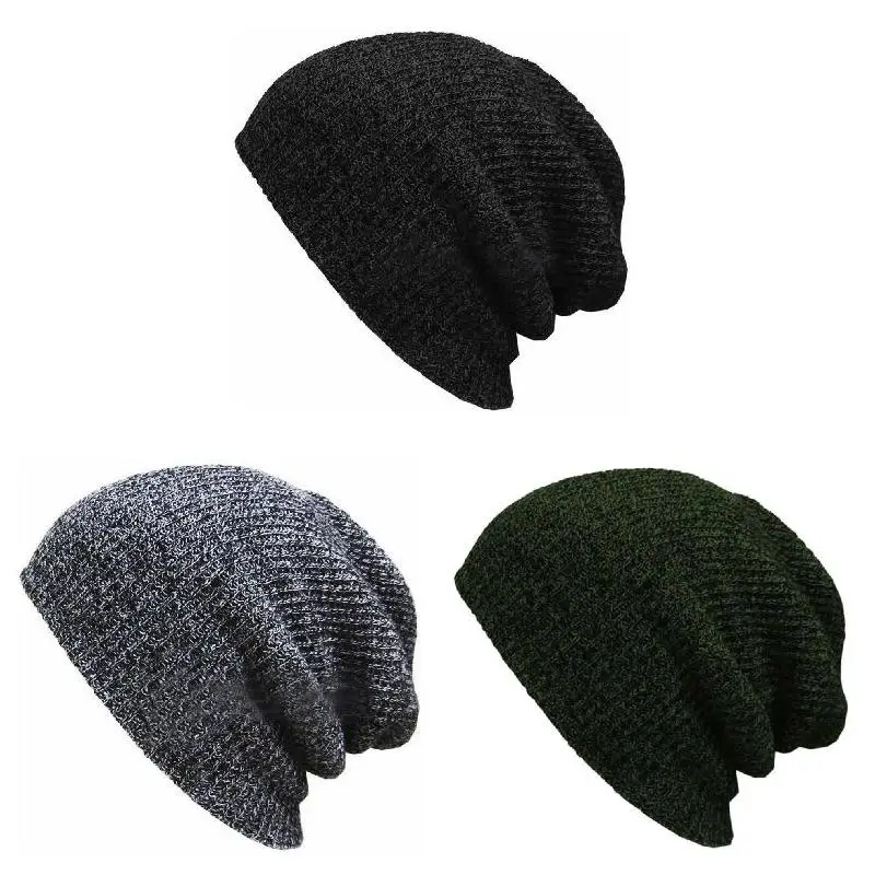 men's bomber hat rabbit fur Unisex Knit Baggy Beanie Winter Hat Outdoor Skiing Slouchy Chic Knitted Cap Best Sale-WT mad bomber trapper hat mens