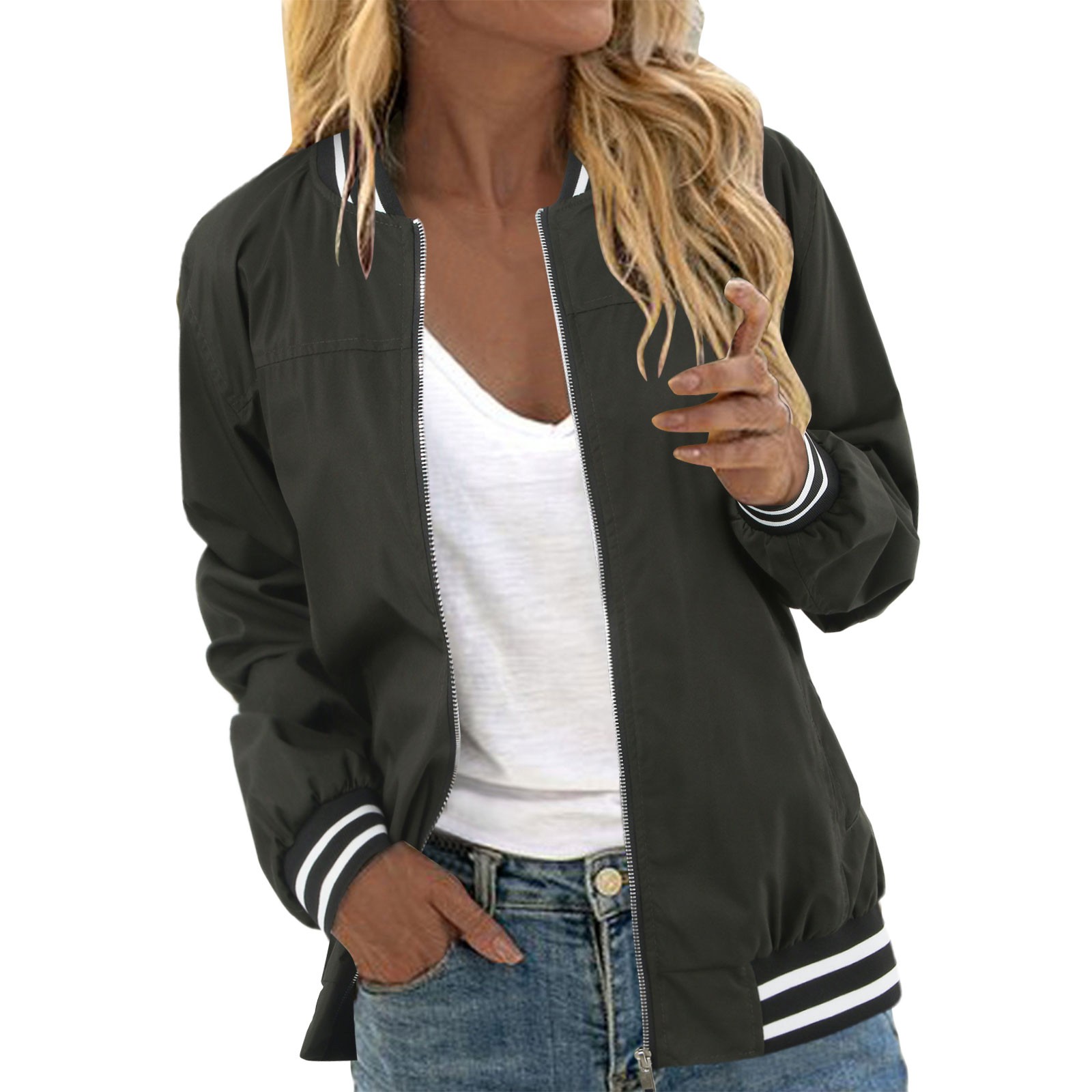 Title 4, 2024 Women Jacket Autumn Fashion Zipper Pocket ...