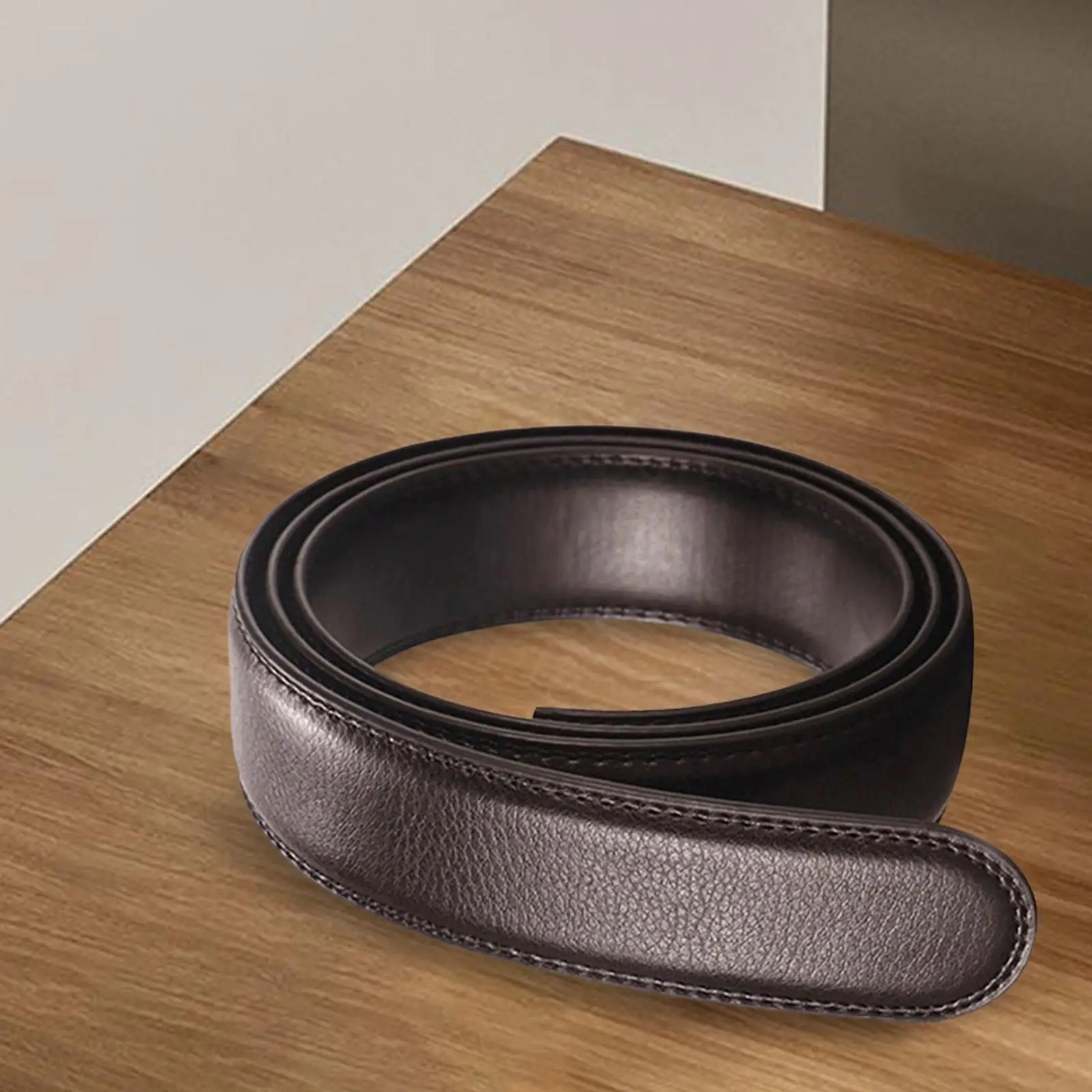 PU Leather Ratchet Belt without Buckle Automatic Belt Lightweight Fashion Waist
