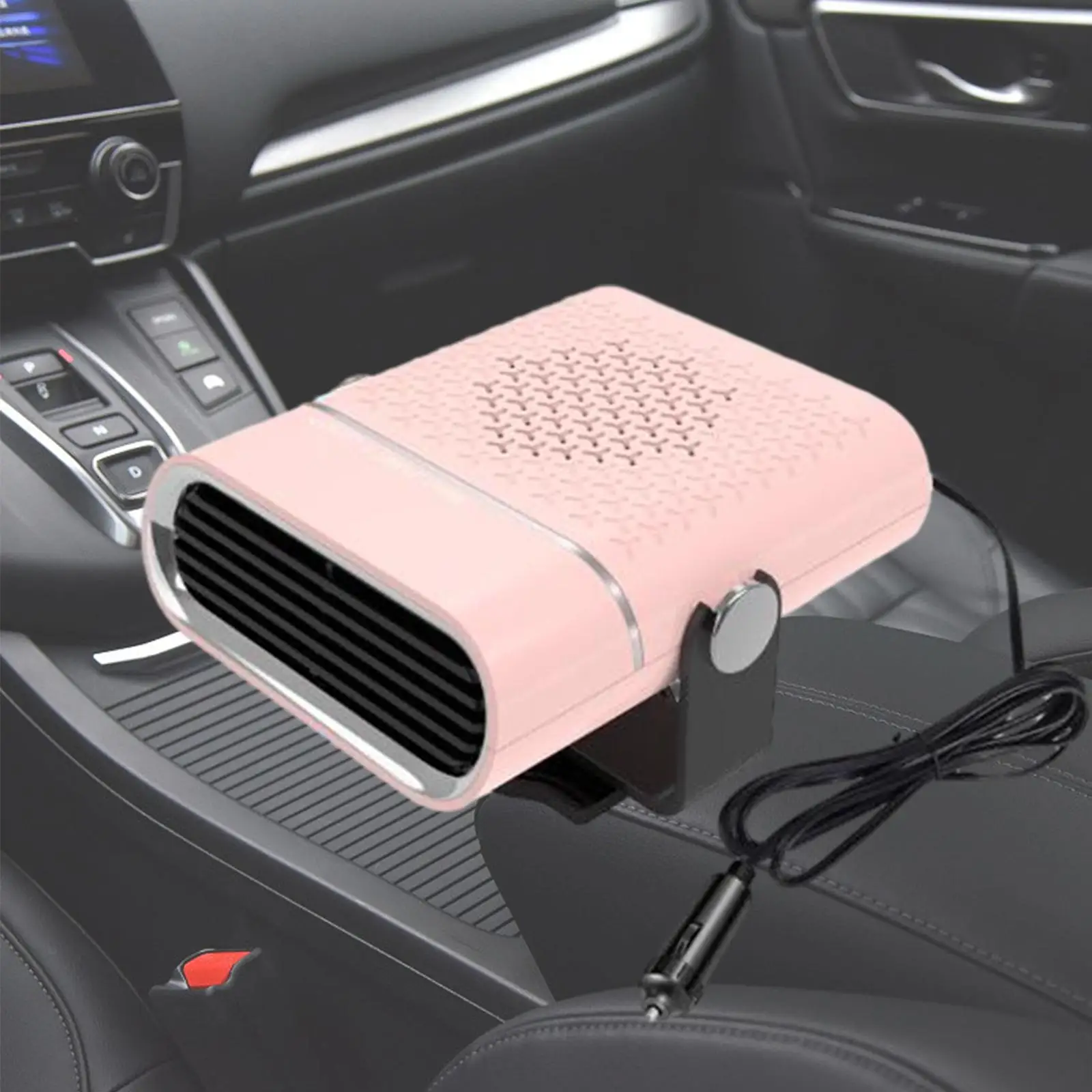 Car Heater 24V 2 in 1 Compact 360 Degree Rotary Plug into Lighter Windshield Defroster Automobile Windscreen Car Fan