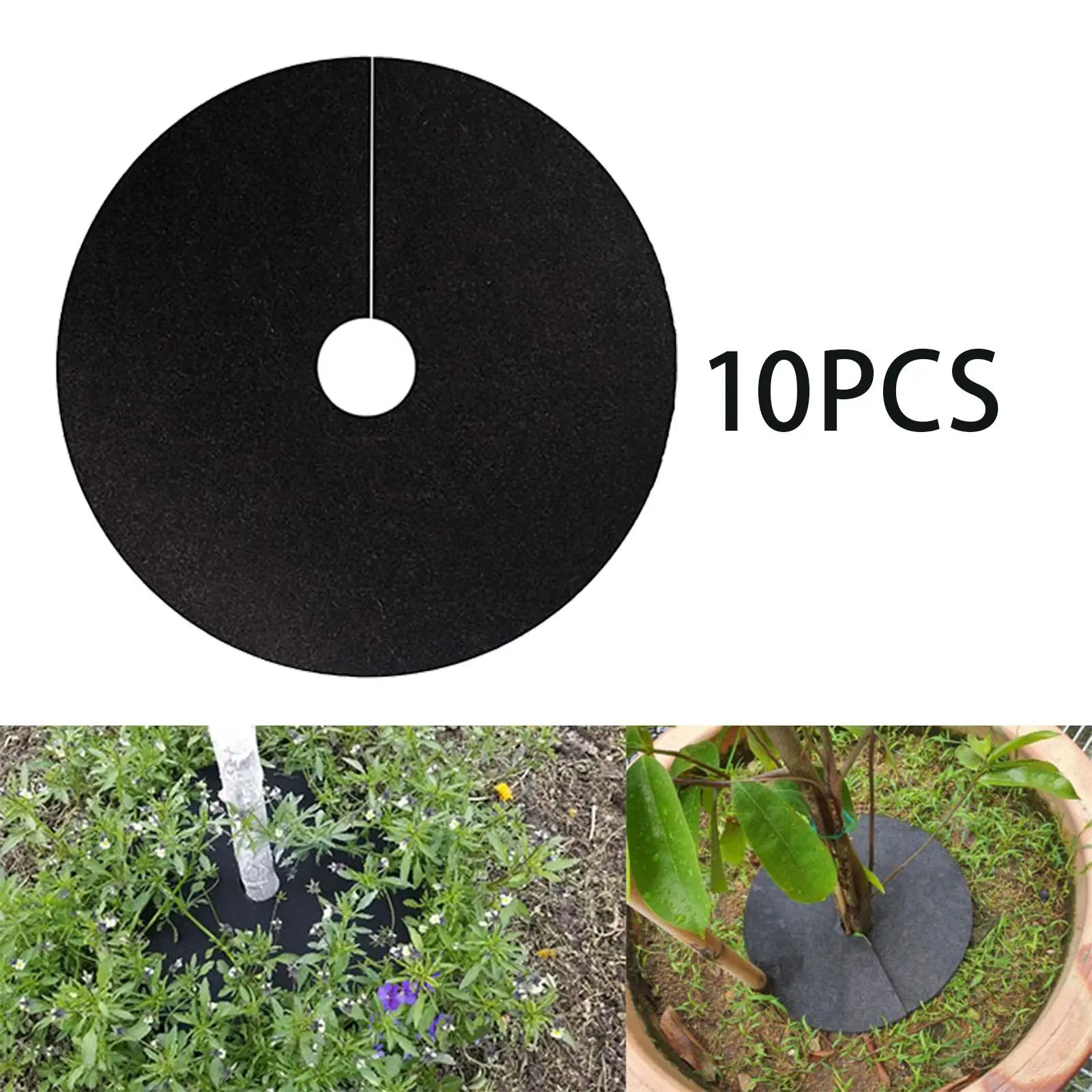10Pcs 52cm Tree Rings Weed Barrier Non Woven Fabric Durable Easy Install