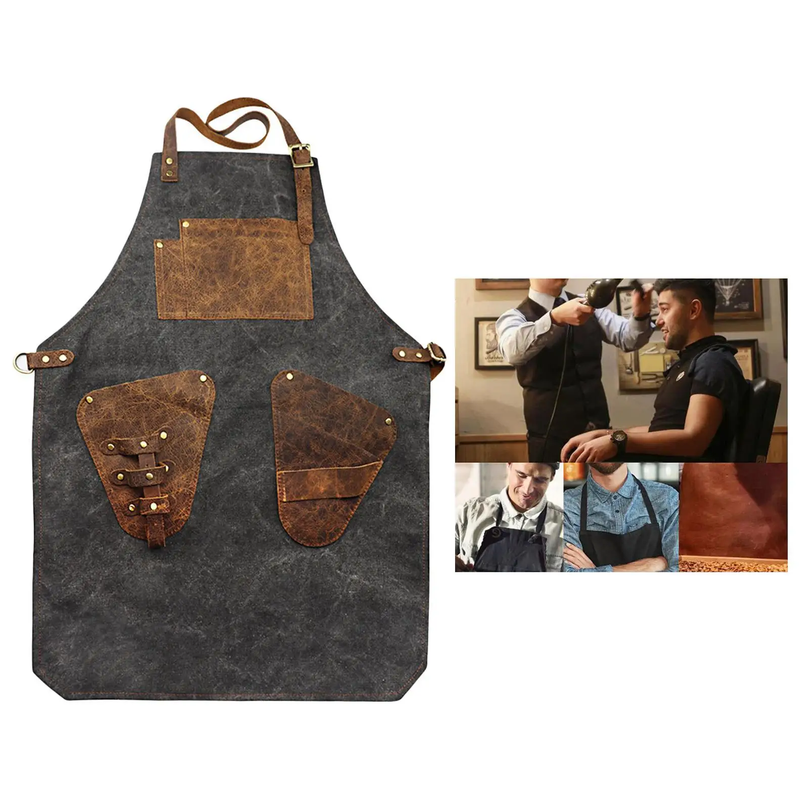 Hair  Apron for Women Men with Pockets, Hair  Apron for Salon Barber