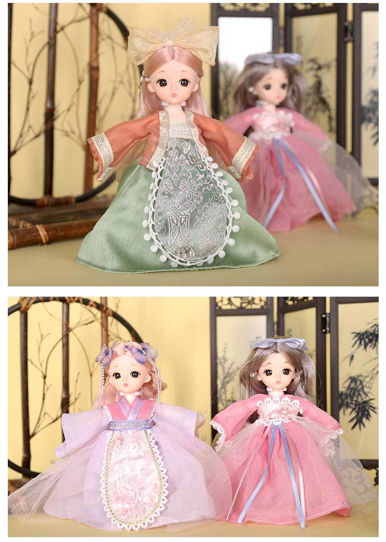 Retro Bjd Doll Accessories Chinese Style Decoration Props Screen Group Fan Flute Guzheng Musical Instrument Childrens Toy Gift