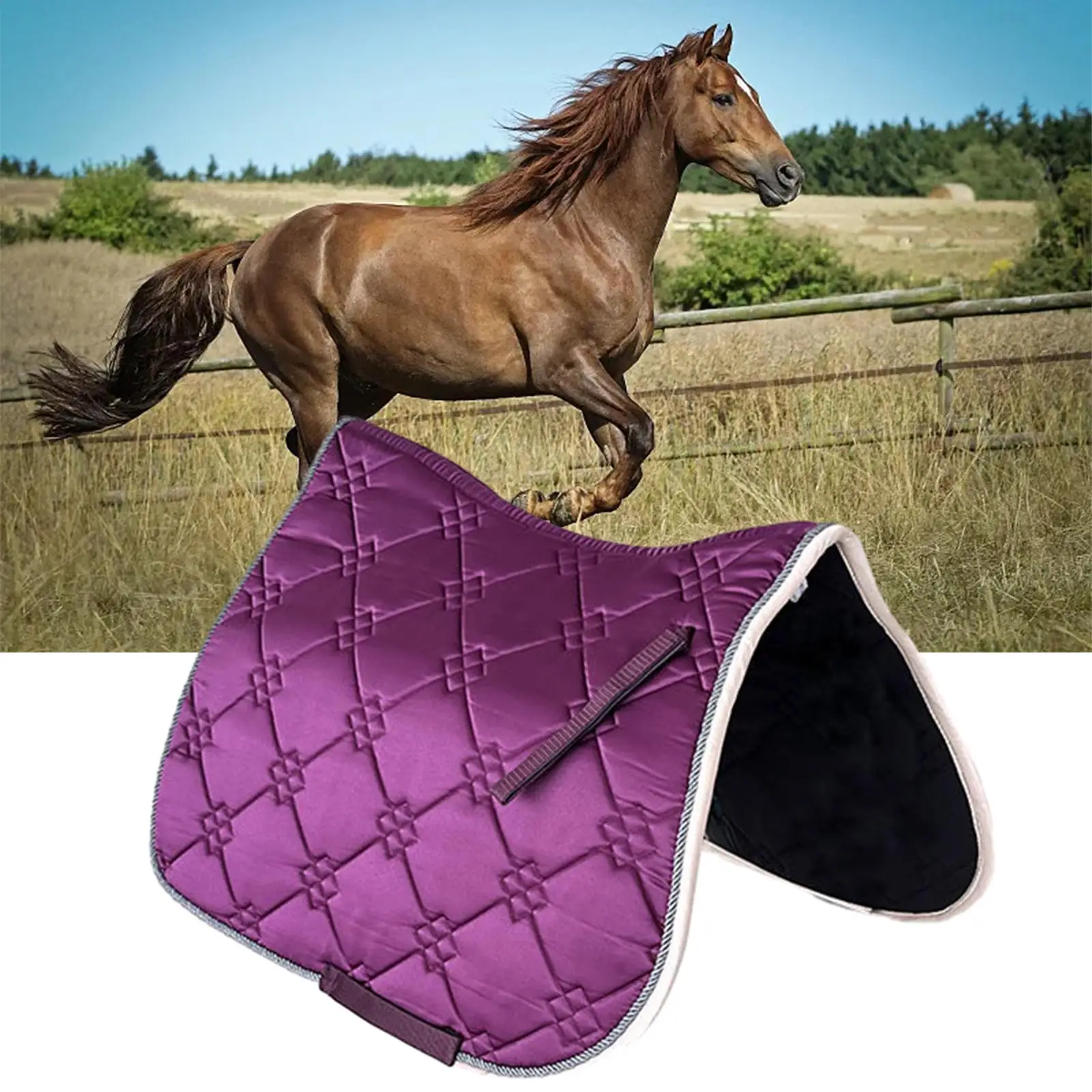 Horse Saddle Pad Seat Cushion Protection Shock Absorbing Lightweight Sponge Lining Thickening Comfortable Dressage Pad