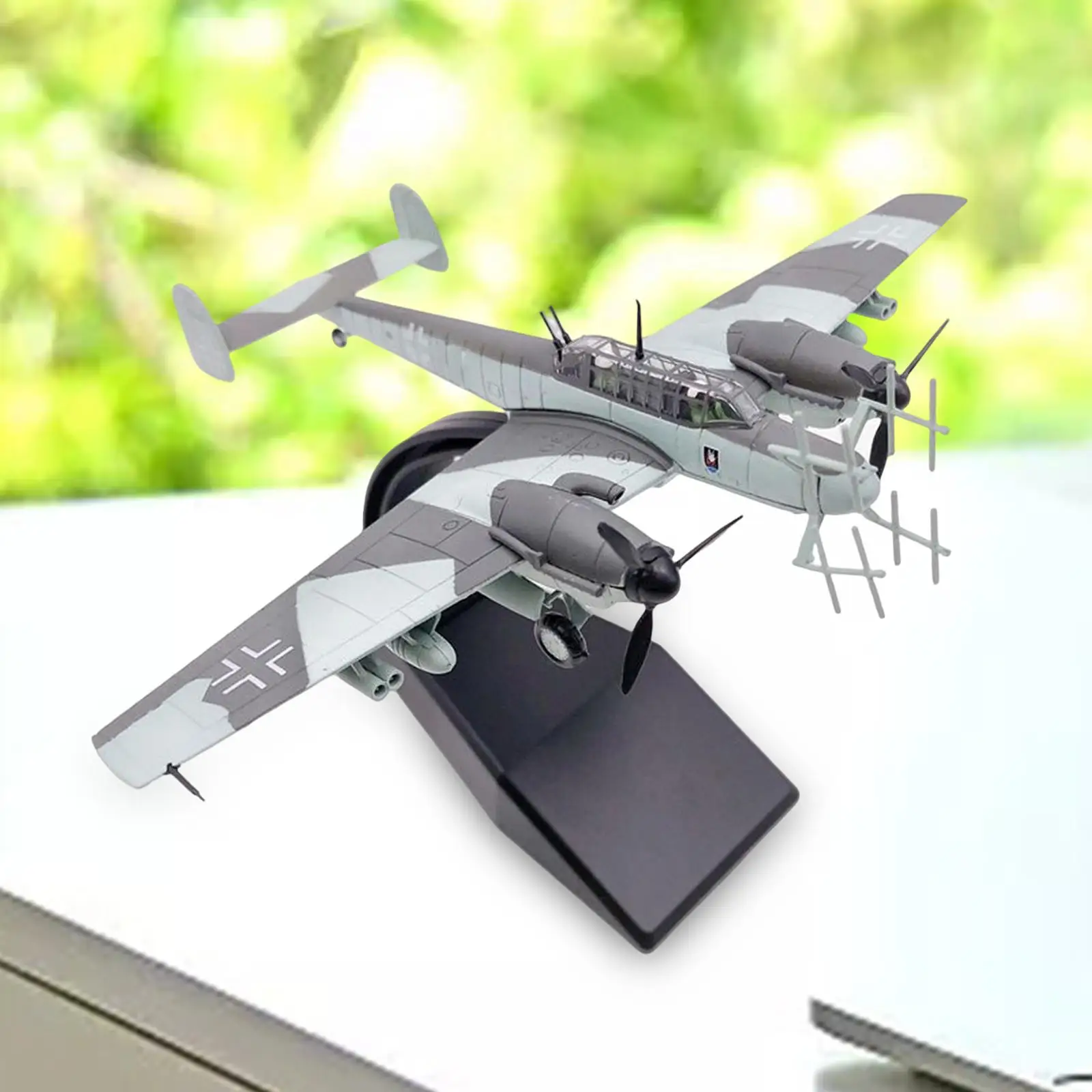 1/100 Scale BF-110 Fighter Model Toy with Stand Display Model Home Accessory