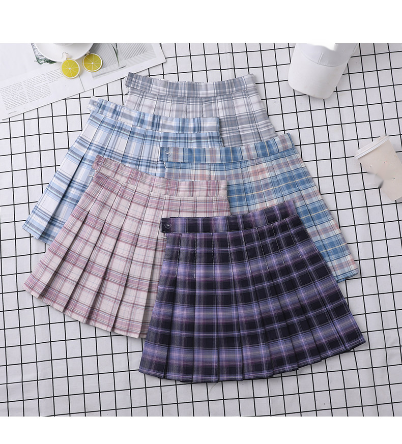 Title 6, Plaid Skirt Pleated High-Waist Women