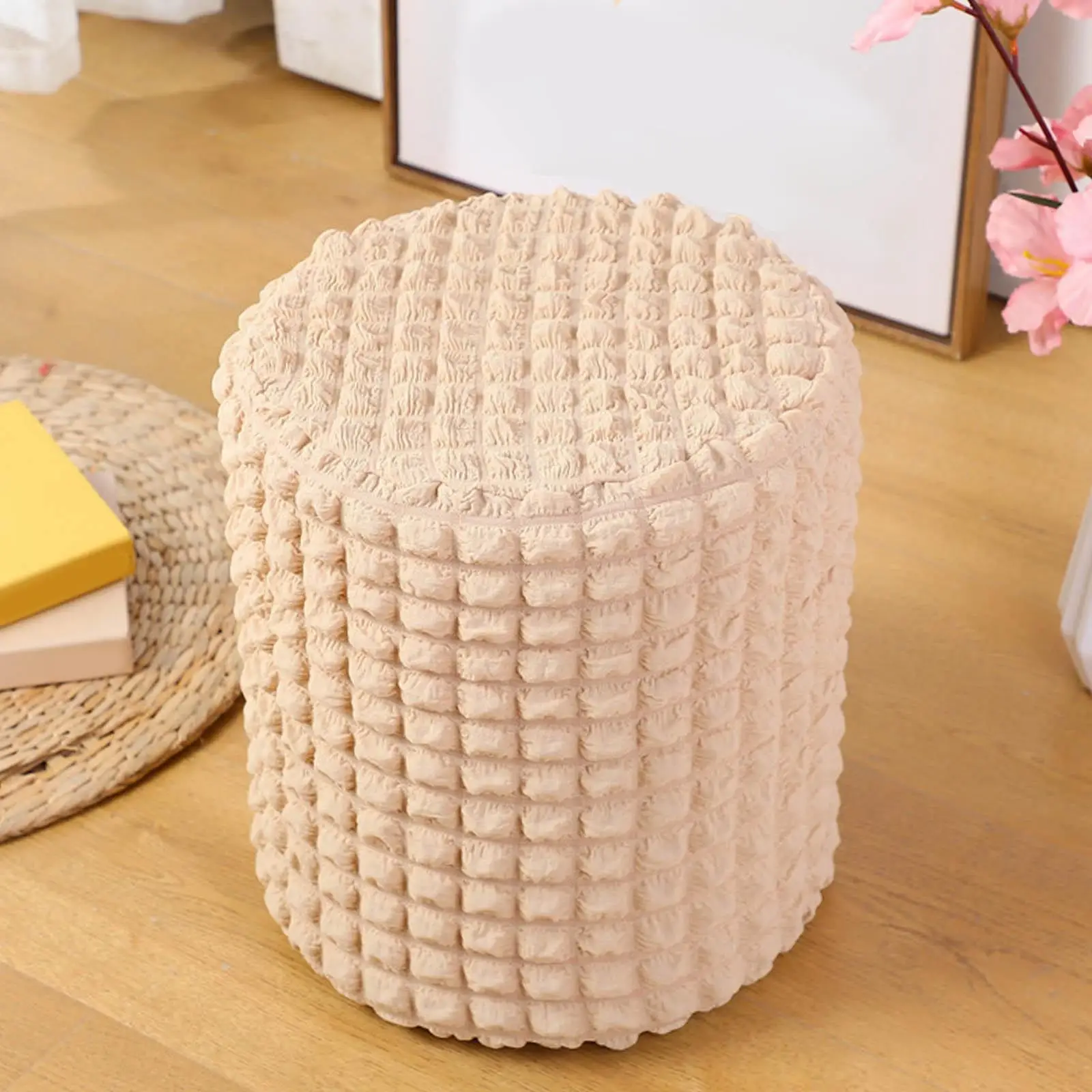 Elastic Ottoman Cover, Ottoman Protector Living Room Furniture Cover Foot Rest Stool Covers for Dining Room Bedroom