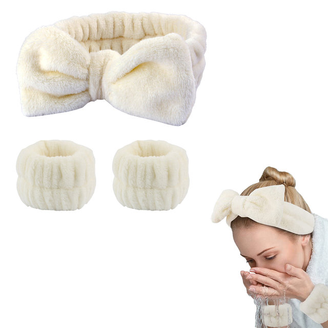 Kiel Face Washunisex Microfiber Spa Headband & Wristbands Set For