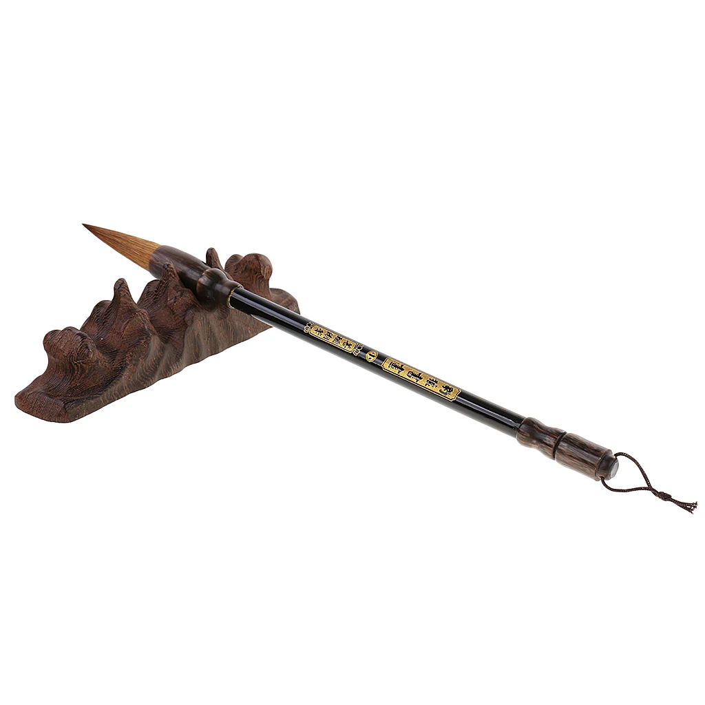 Pen Rack Chinese Calligraphy Brush Holder Natural Wood Holder