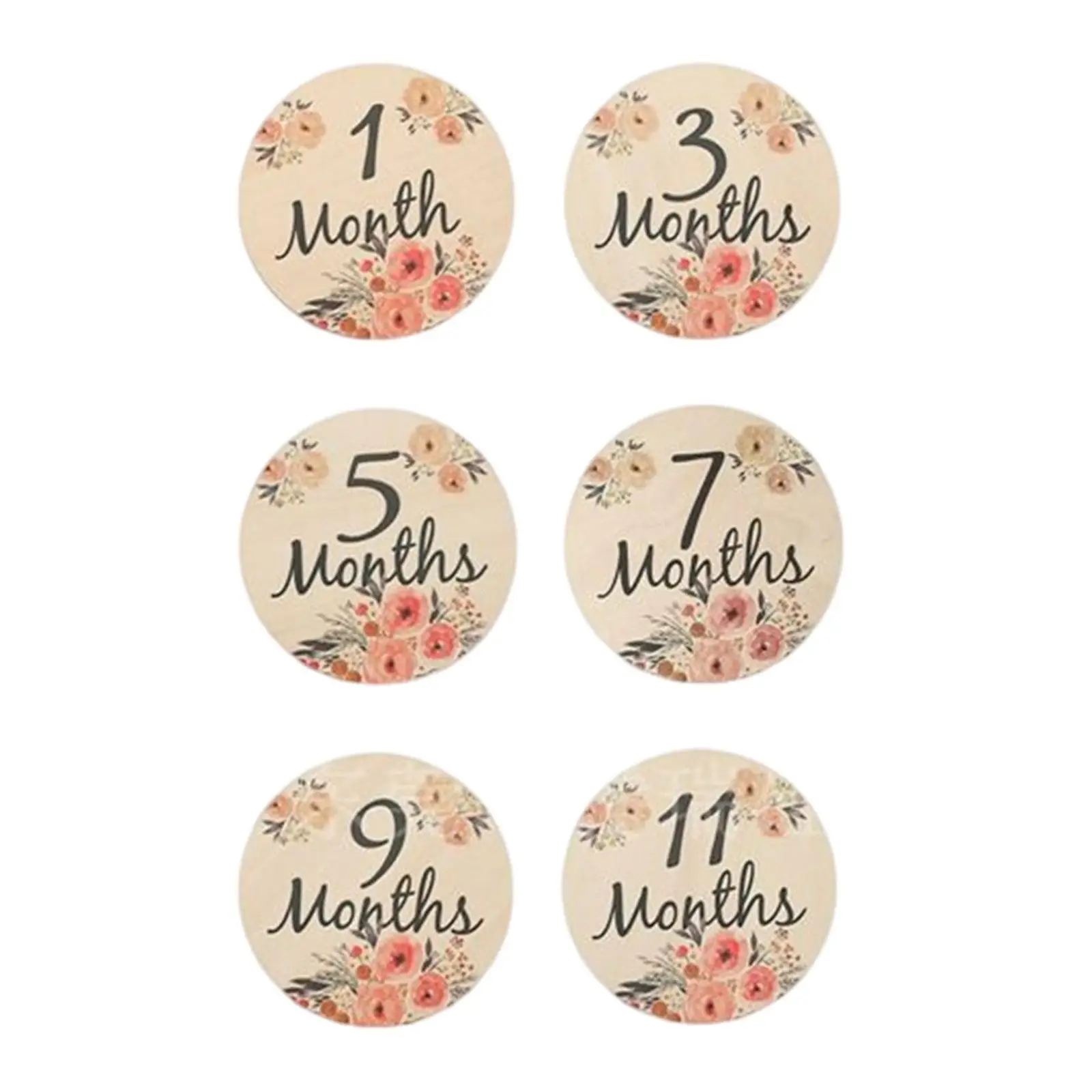 Baby Milestone Cards Wooden Monthly Cards Newborn Photography Props for Keepsakes