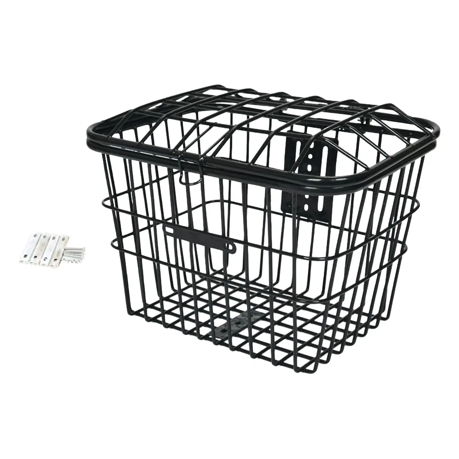 Bike Metal Mesh Front or Rear Basket with Lid Durable Weatherproof Accessories Strengthened Frame for Adult Women Men Bikes
