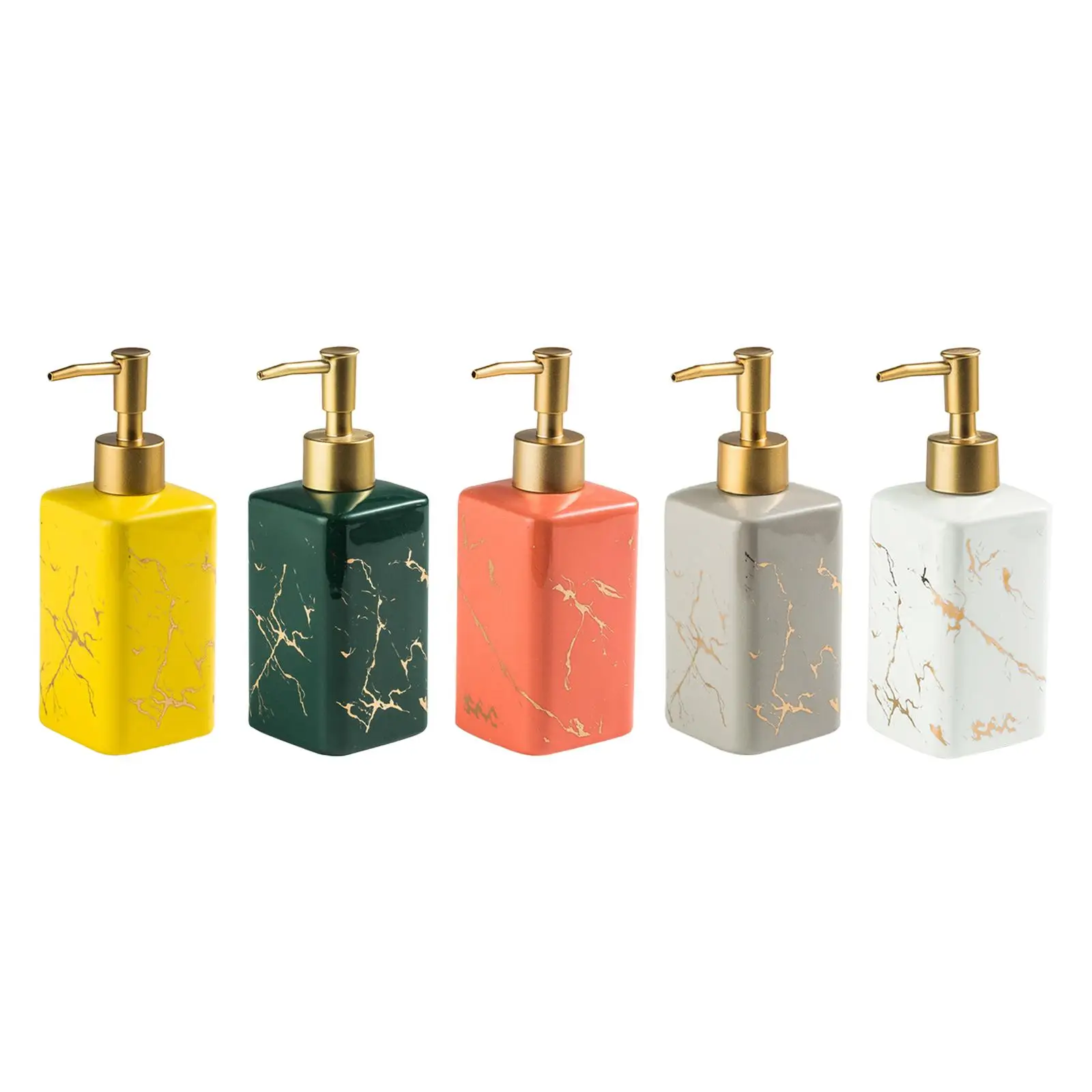 Soap Dispenser Manual Pump Elegent Refillable Marble Pattern Liquid Soap Lotion Dispenser for Bathroom Home Kitchen Decoration