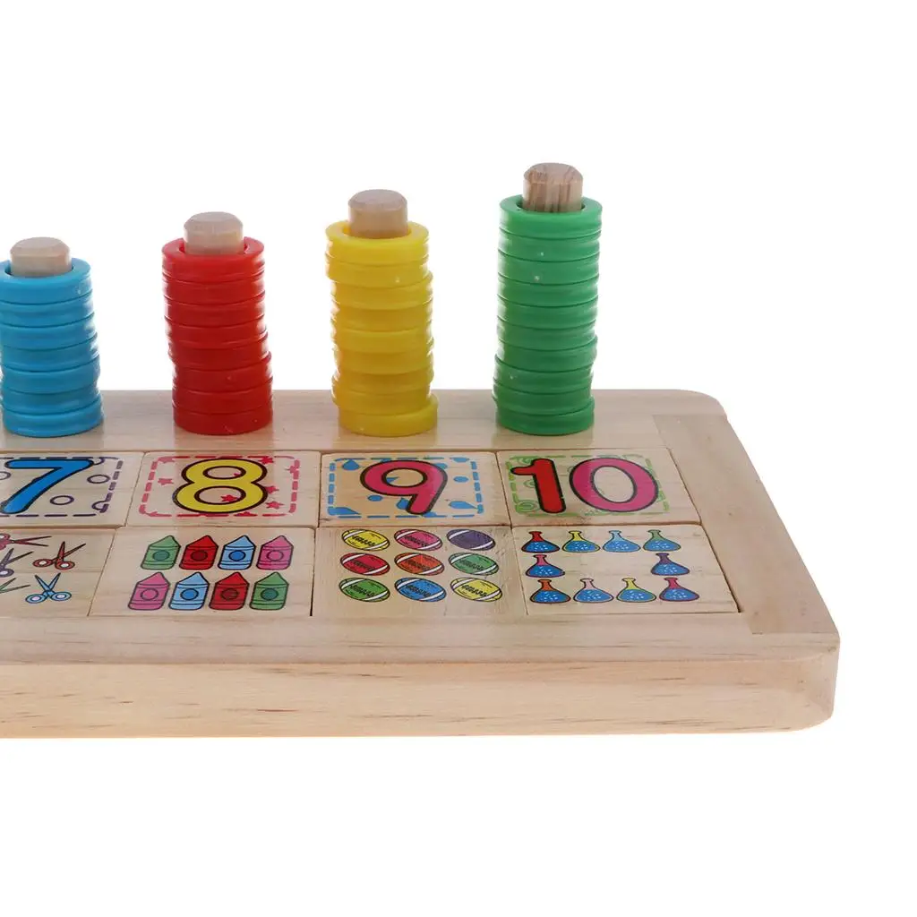 Wooden Number Puzzle Sorting Montessori Toys for Toddlers - Shape Color Sorter