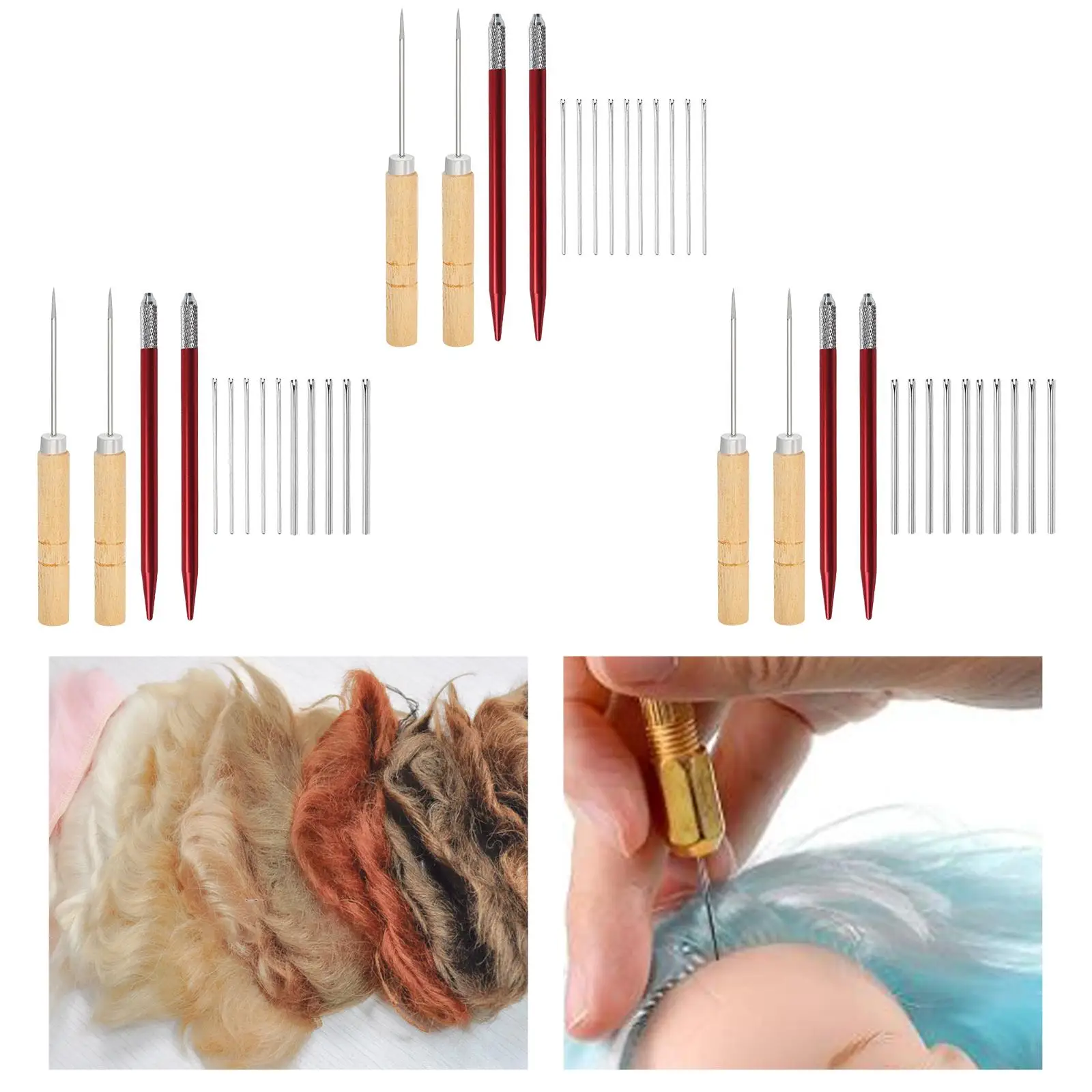 Doll Hair Rooting Tools, Doll Making Supplies, Needles, Doll Hair Rooting DIY Making Kit, Spare Parts, 1 Set, Easy to Use