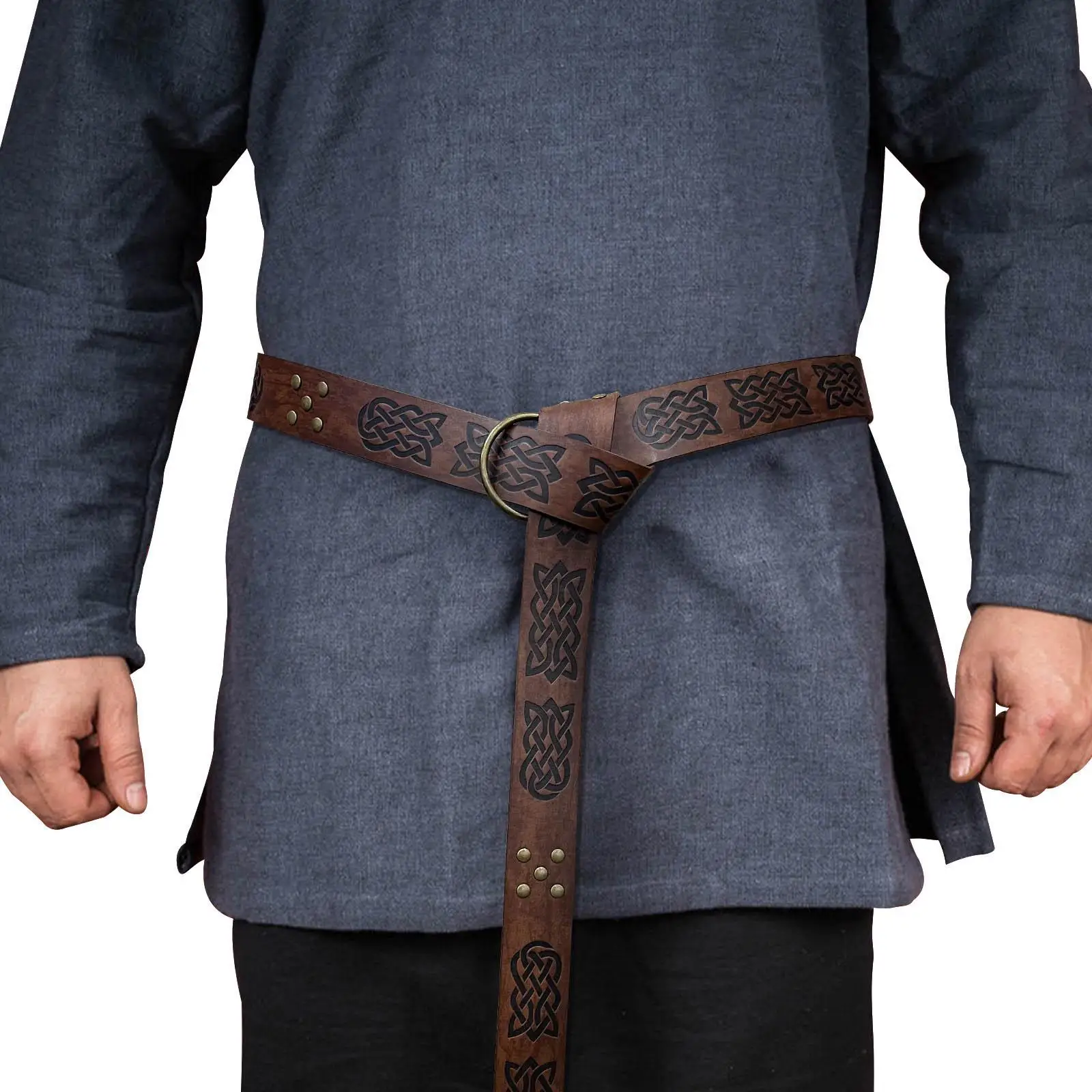 Medieval Belt for Men, PU Leather Embossed Retro Style Knight Belt, Middle Ages Viking Belt,  Costume Cosplay  Belt