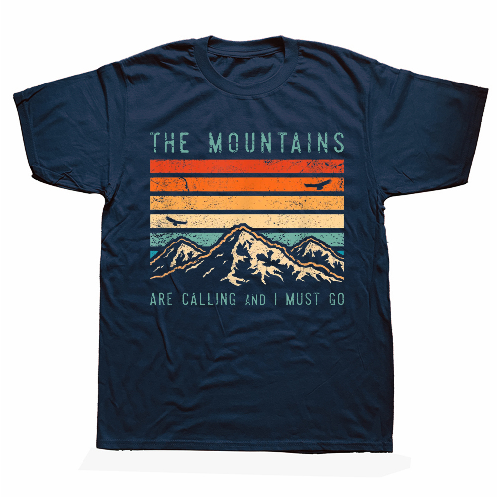 Berge ruft, ich muss gehen Retro Vintage T-Shirts Sommer Baumwolle Wandern Abenteuer Parks Camping Wildtiere Outdoor T-Shirt – Detail 2