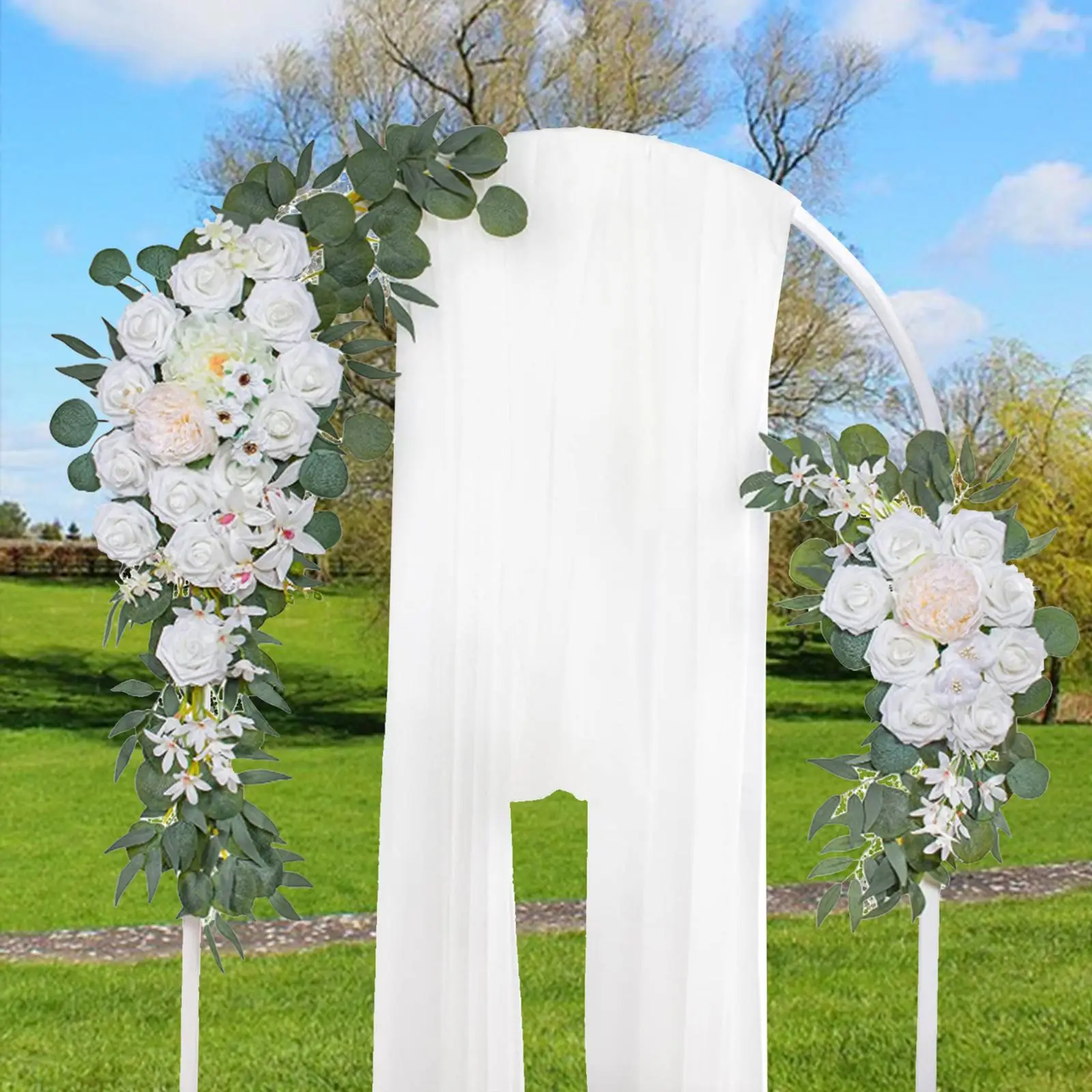 Wedding Arch Flowers Arch Fake Flower Floral Swag Backdrop Handmade Artificial Flowers Swag for front door Party Decor