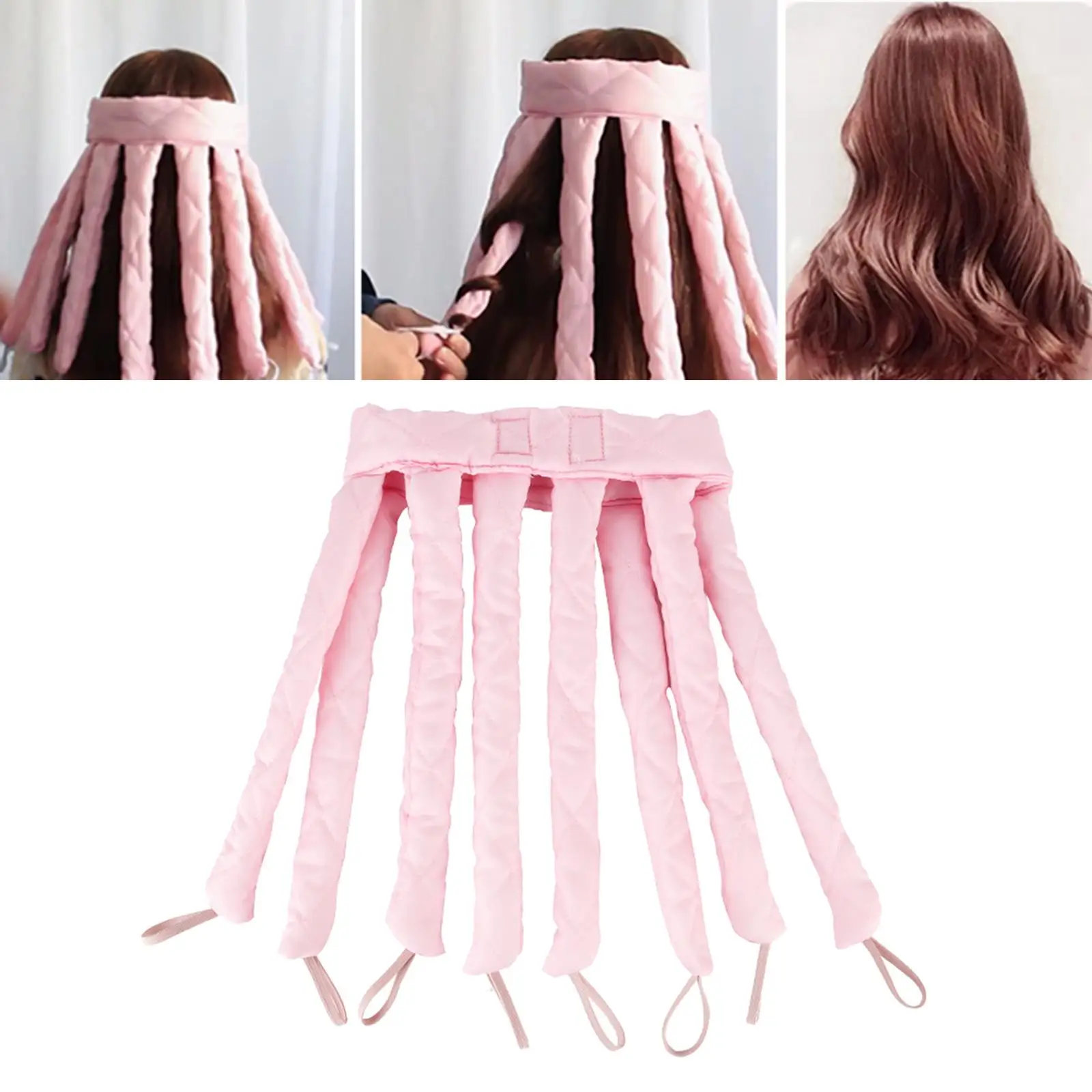  Curlers Hair Styling Tool Sleep Overnight Curls Non-Damaging Hair No Heat Curling Rod  Hair Curler Headband Women Girl`S