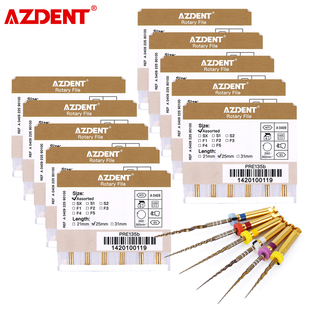 Best of AZDENT 10 Packs Dental Endodontic Files Large Taper File Gold Taper NITI Rotary File Engine Use SX-F3 25mm Dental Lab Instrument Reviews & Tips