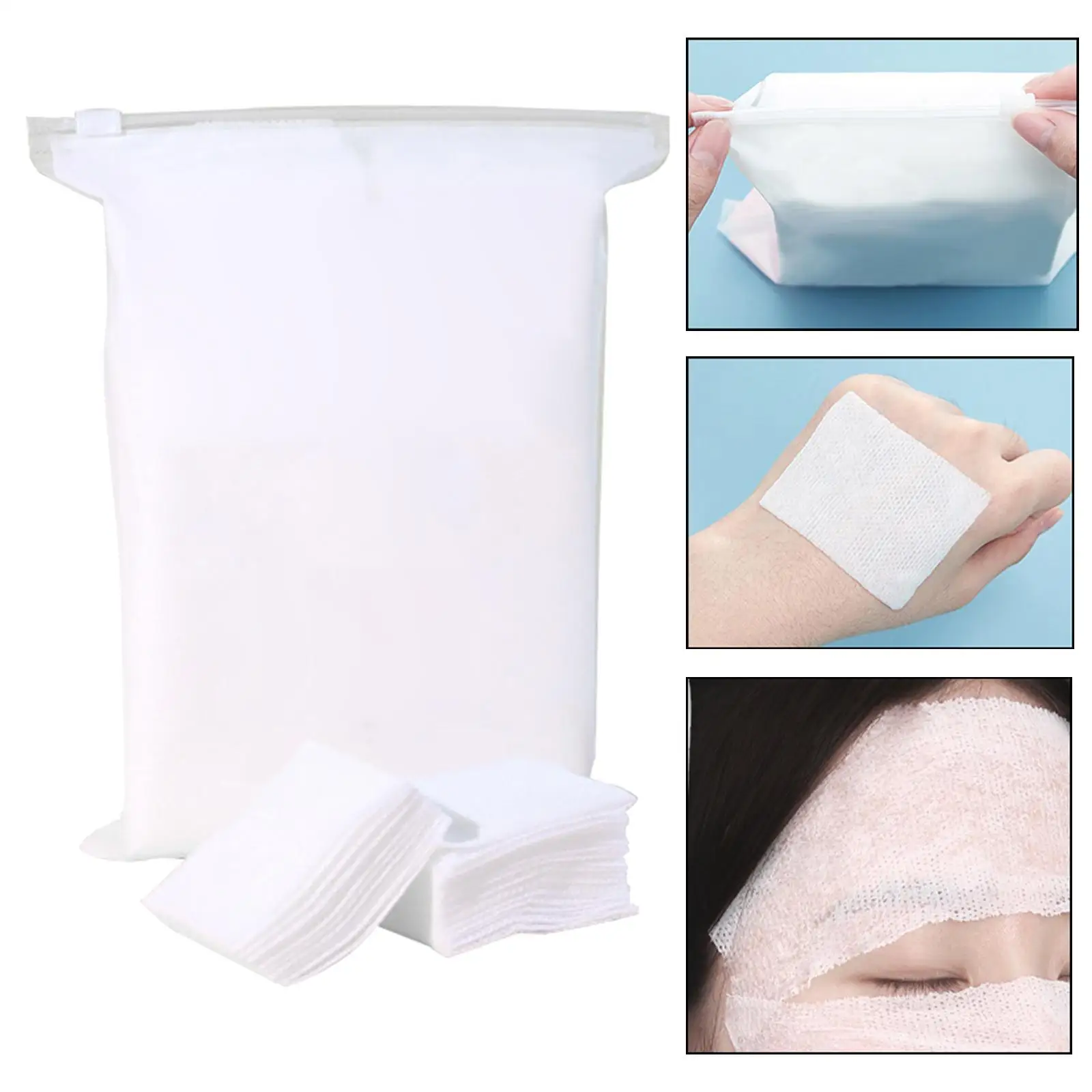 600Pcs Stretchable Cosmetic Cotton Pads Moisturizing Disposable Soft Breathable Makeup Remover Pads for Apply Toner Face Eye