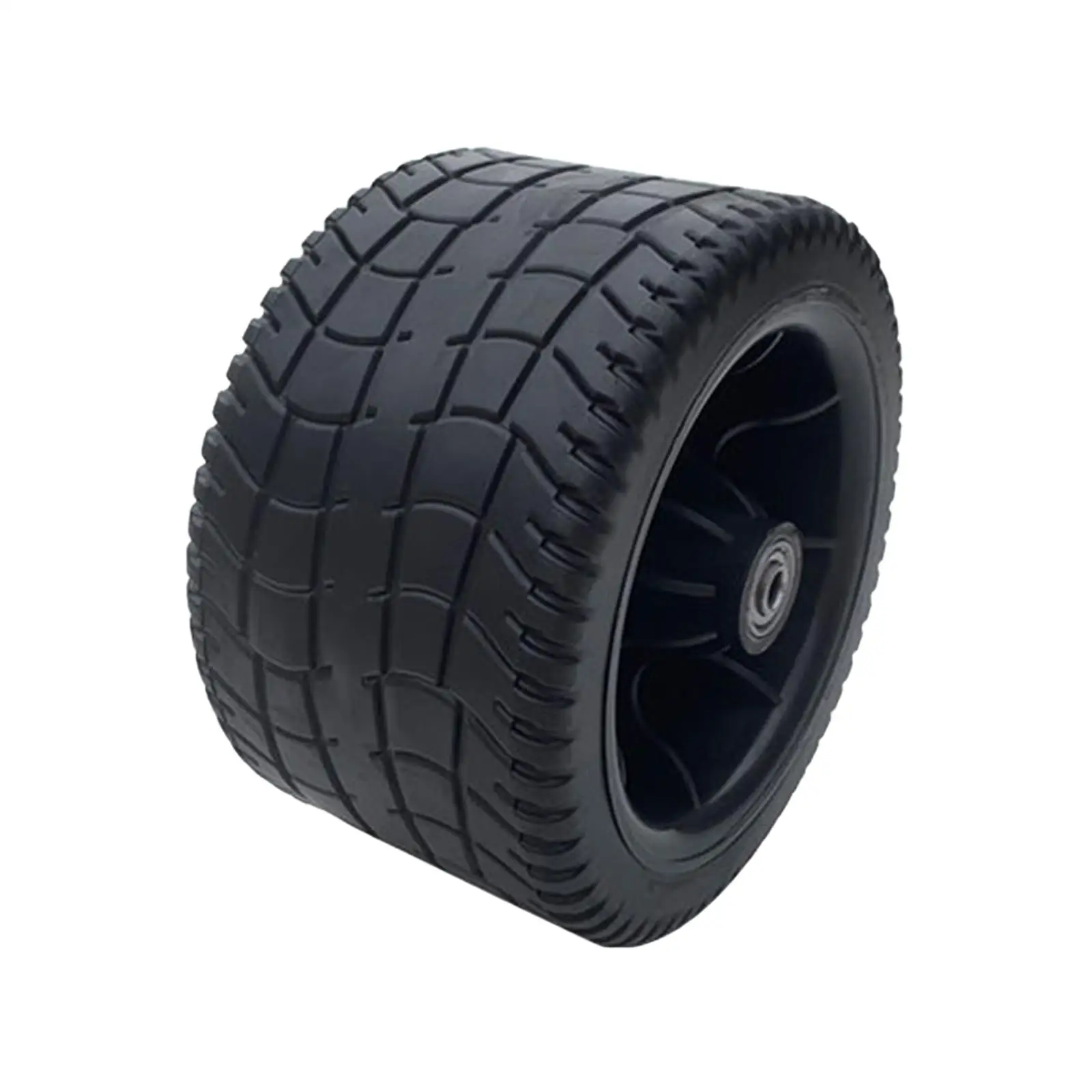 4inch Wide Wagon Cart Wheel PP Tires Black Easily Install Durable Diameter 16cm Spare Parts Puncture Proof for Shopping Cart