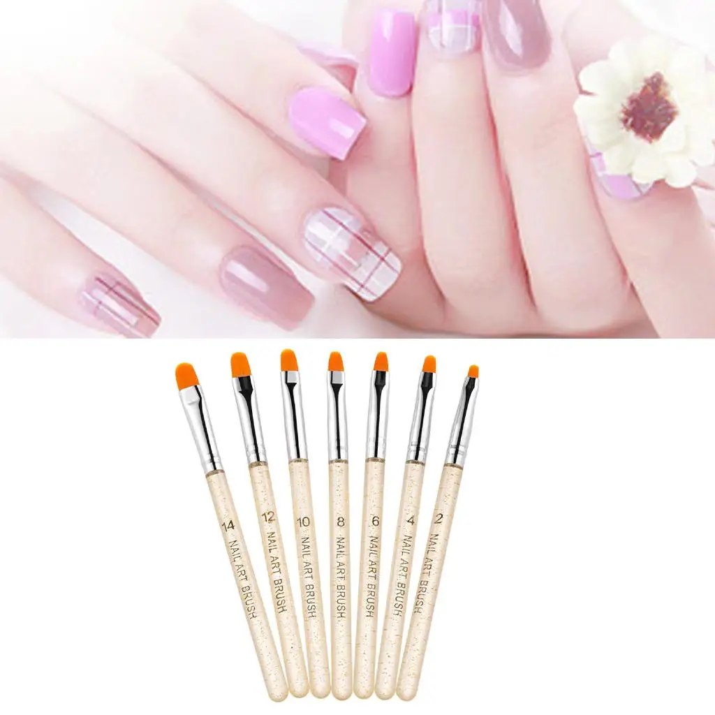 7Pcs Gel Nail Art Brush Pen Drawing Acrylic Home Salon Use Manicure Tools