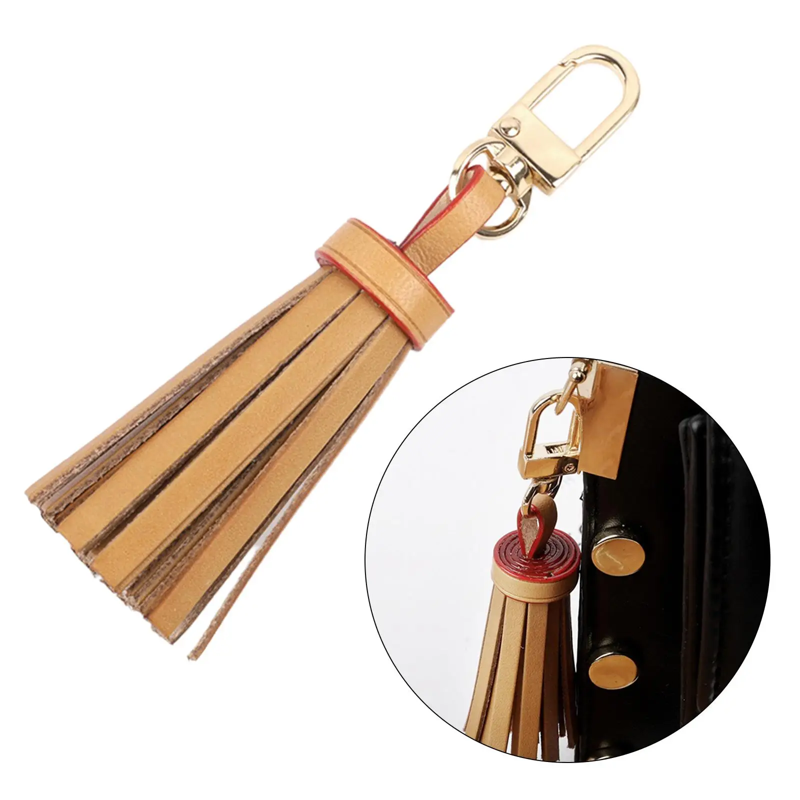 PU Leather Tassel Keychain Charm Ornament Boho Key Rings Fringe Keyring for Pouch Purse Jewelry Wallet Handbags Accessories
