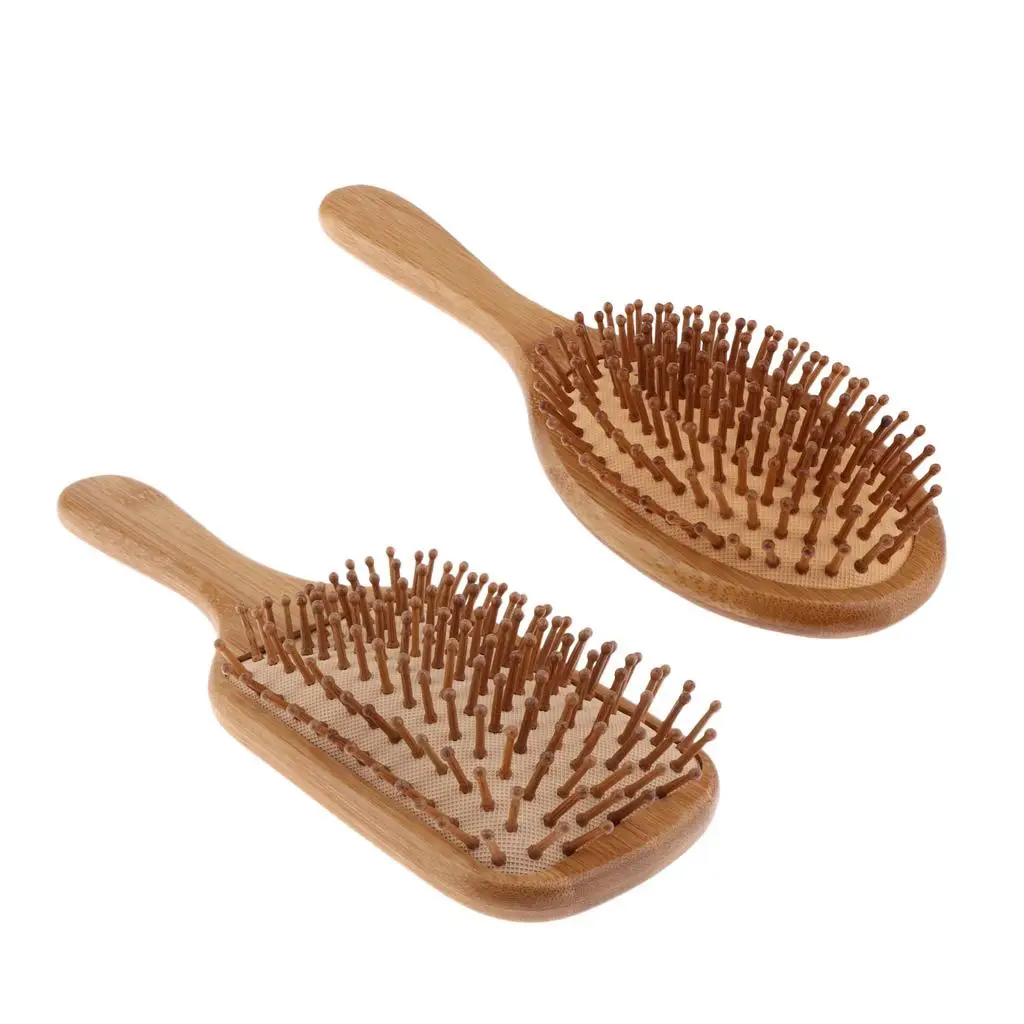 Bamboo Paddle Cushion Hairbrush  Massage Brush for 